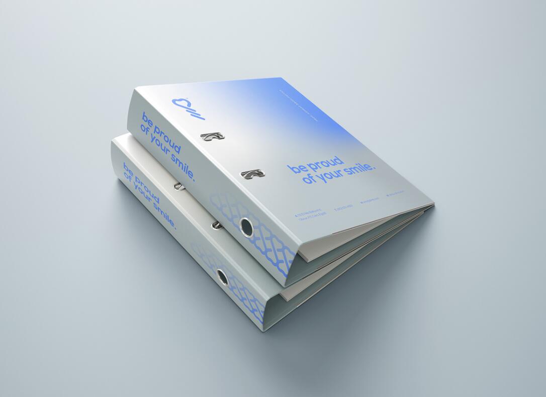 DMIC 亞科診所品牌logo-vi設(shè)計，明亮輕藍紫色搭配略灰色