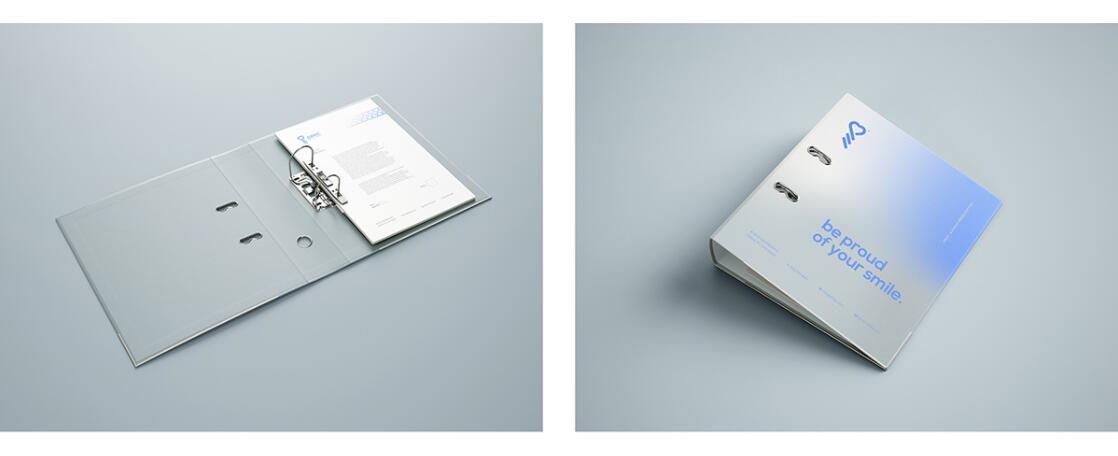 DMIC 亞科診所品牌logo-vi設(shè)計，明亮輕藍紫色搭配略灰色