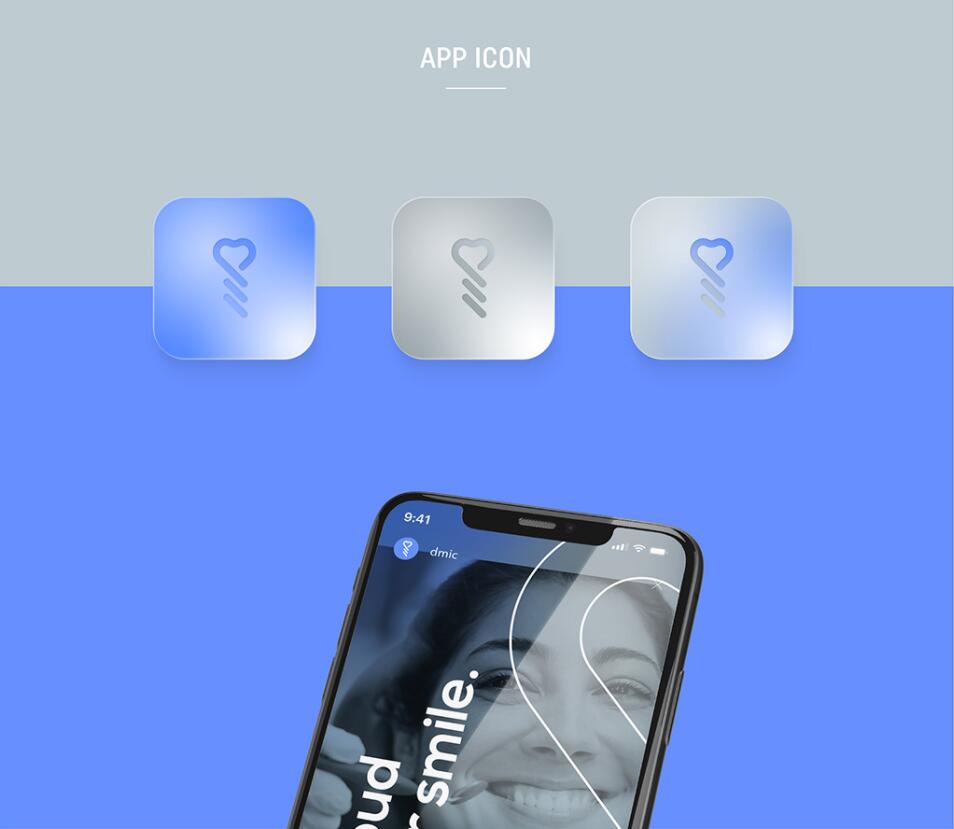 DMIC 亞科診所品牌logo-vi設(shè)計，明亮輕藍紫色搭配略灰色