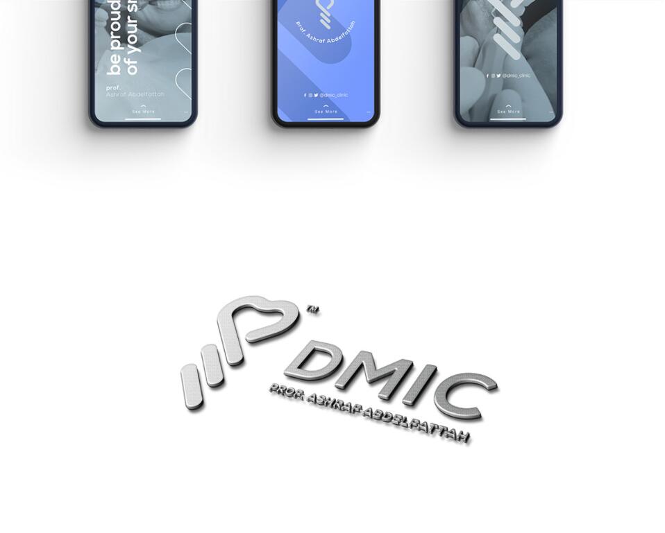 DMIC 亞科診所品牌logo-vi設(shè)計，明亮輕藍紫色搭配略灰色