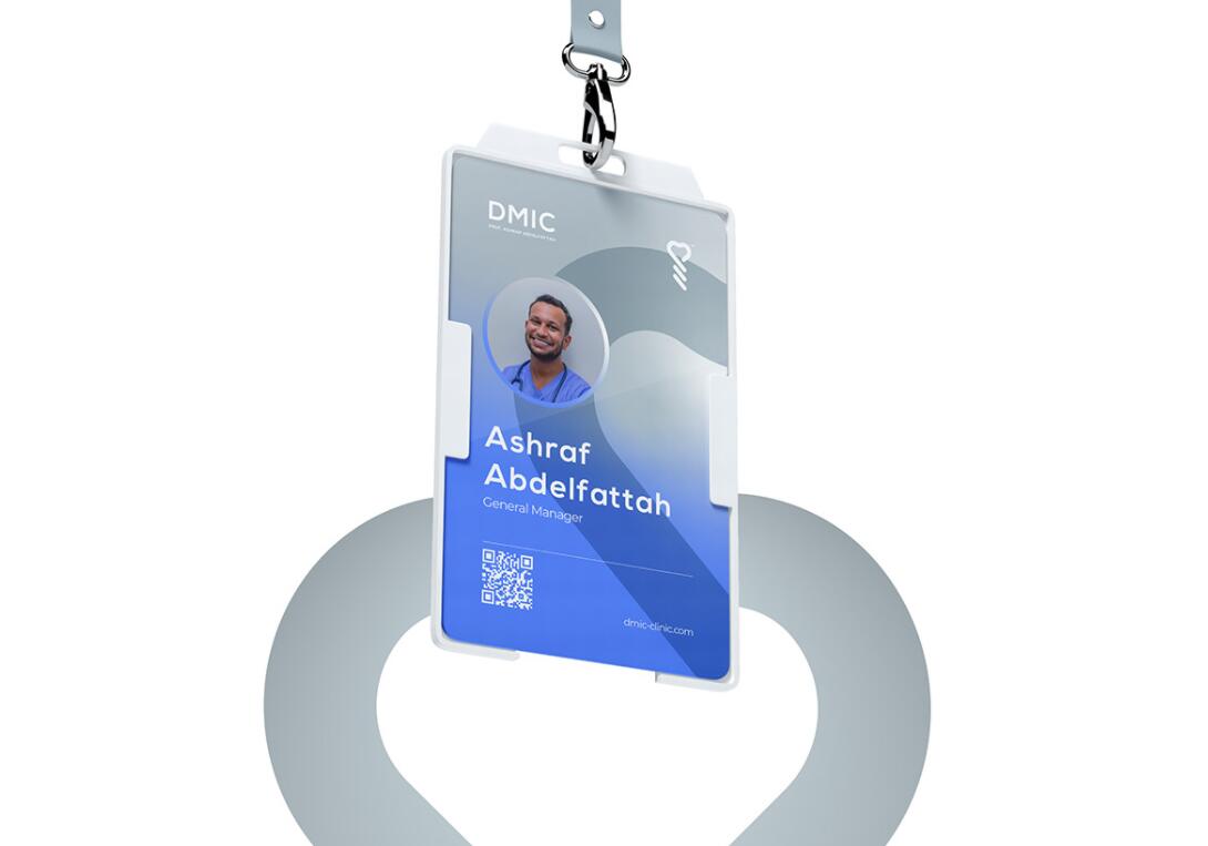 DMIC 亞科診所品牌logo-vi設(shè)計，明亮輕藍紫色搭配略灰色