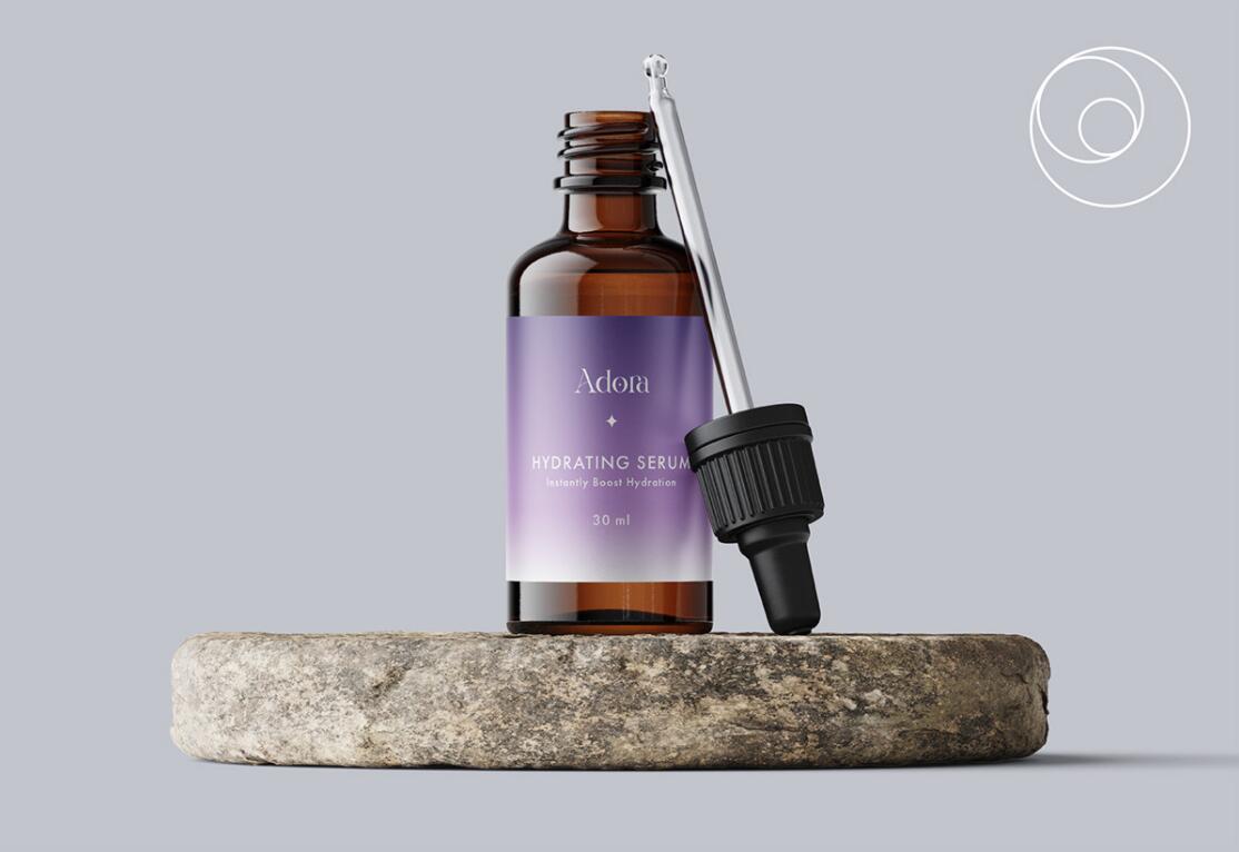 Adora護(hù)膚和美容品牌LOGO設(shè)計(jì)包裝設(shè)計(jì)，淡雅漸變風(fēng)格