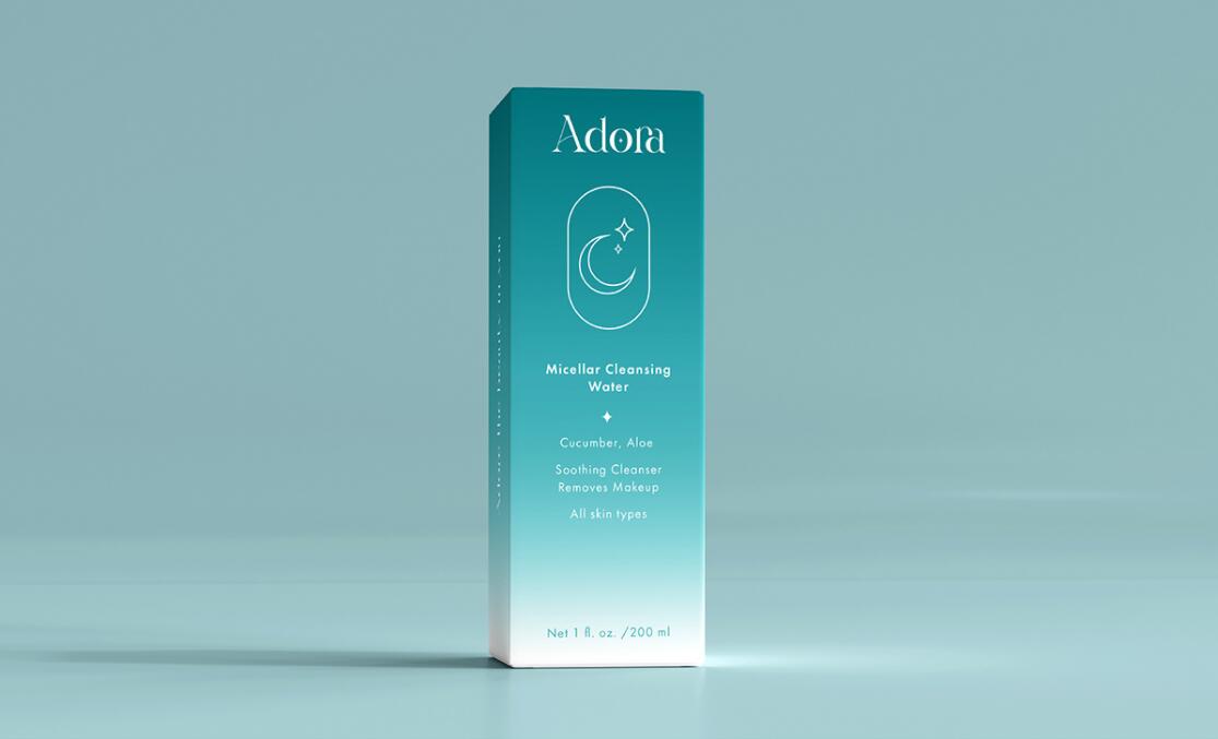 Adora護(hù)膚和美容品牌LOGO設(shè)計(jì)包裝設(shè)計(jì)，淡雅漸變風(fēng)格