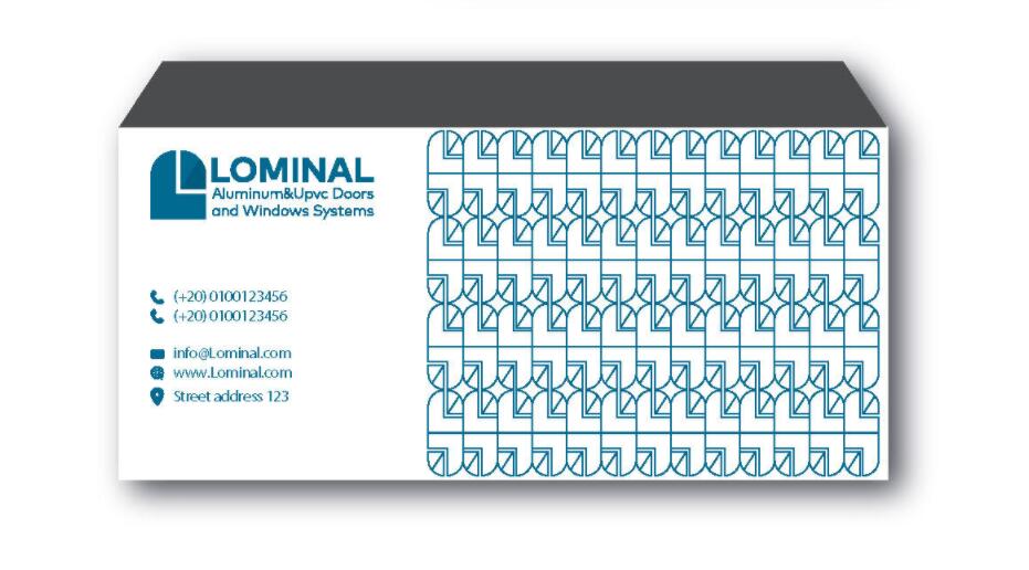 Lominal 門窗系統(tǒng)品牌vi形象設(shè)計(jì)logo設(shè)計(jì)，字母L+門窗識(shí)別屬性-名片設(shè)計(jì)