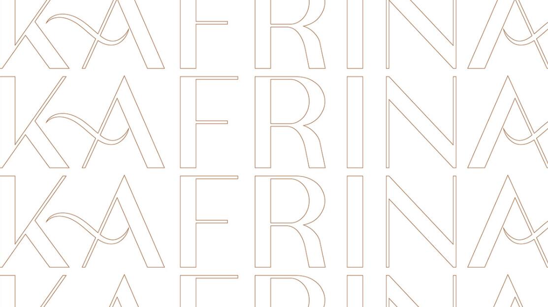 KAFRINA美容護(hù)膚產(chǎn)品品牌logo/vi設(shè)計(jì)，雙A字母+橢圓形品牌形象識(shí)別