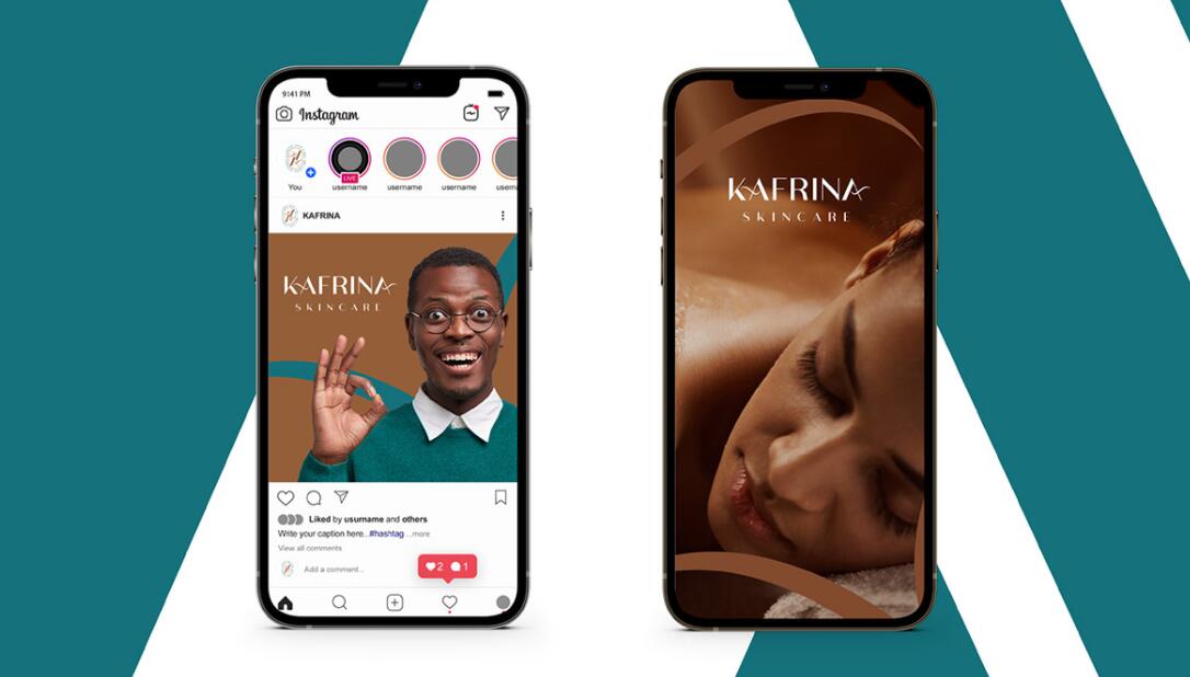 KAFRINA美容護(hù)膚產(chǎn)品品牌logo/vi設(shè)計(jì)，雙A字母+橢圓形品牌形象識(shí)別