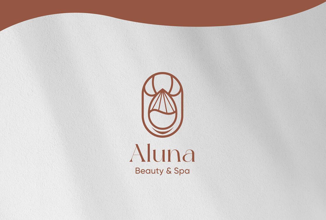 Aluna 女子美容水療中心logo設(shè)計(jì)品牌形象vi設(shè)計(jì)，高端優(yōu)雅放松氛圍