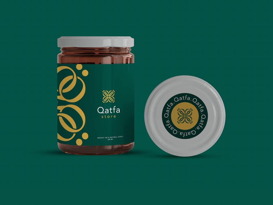 Qatfa 蜂蜜在線商店對稱Q字母logo設(shè)計產(chǎn)品包裝設(shè)計 Qatfa 蜂蜜在線商店對稱Q字母logo設(shè)計產(chǎn)品包裝設(shè)計