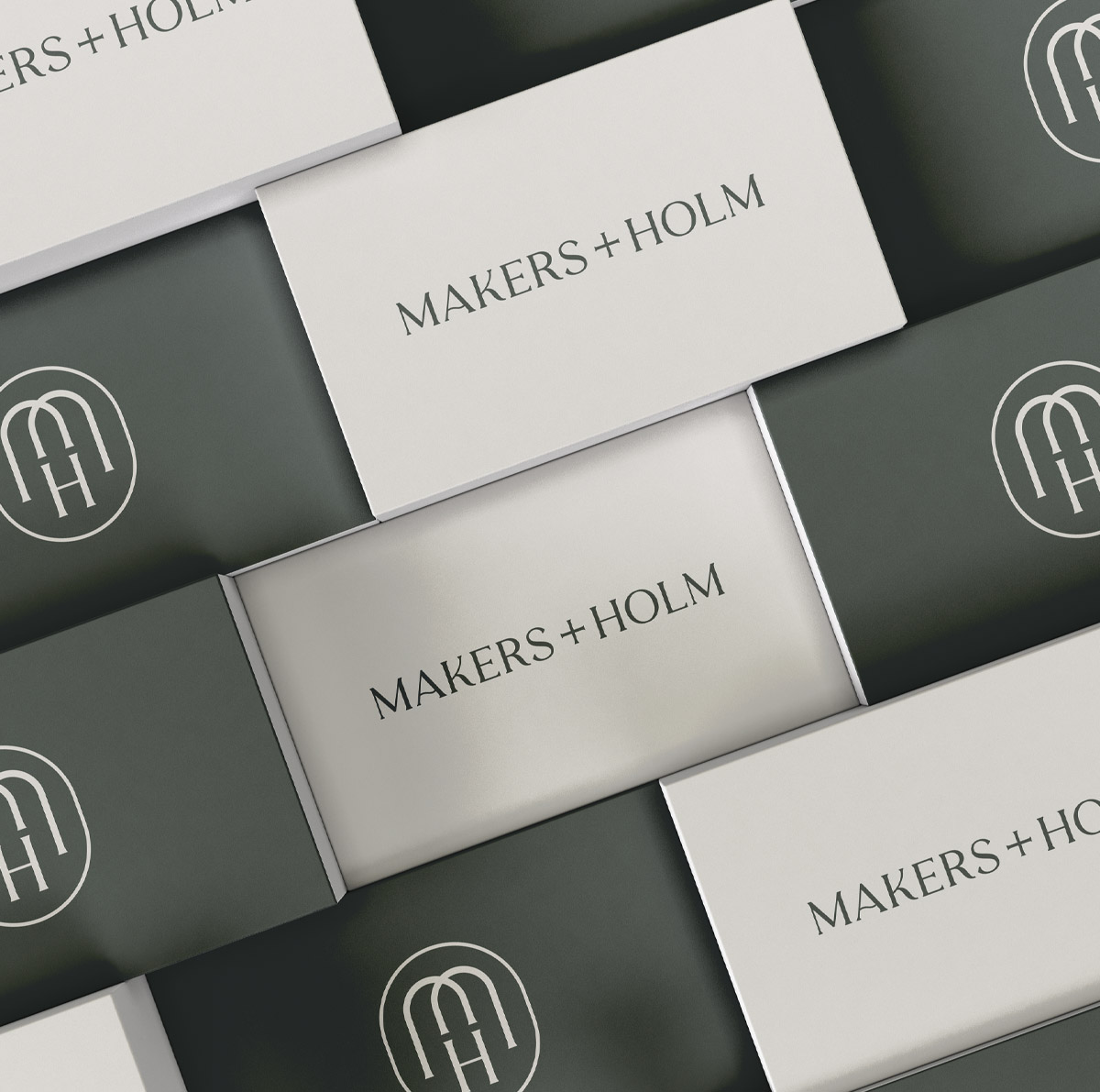 Makers+Holm 全屋建材家居家具品牌logo設計“MH“花押字母徽標,自然優(yōu)雅 Makers+Holm 全屋建材家居家具品牌logo設計“MH“花押字母徽標,自然優(yōu)雅