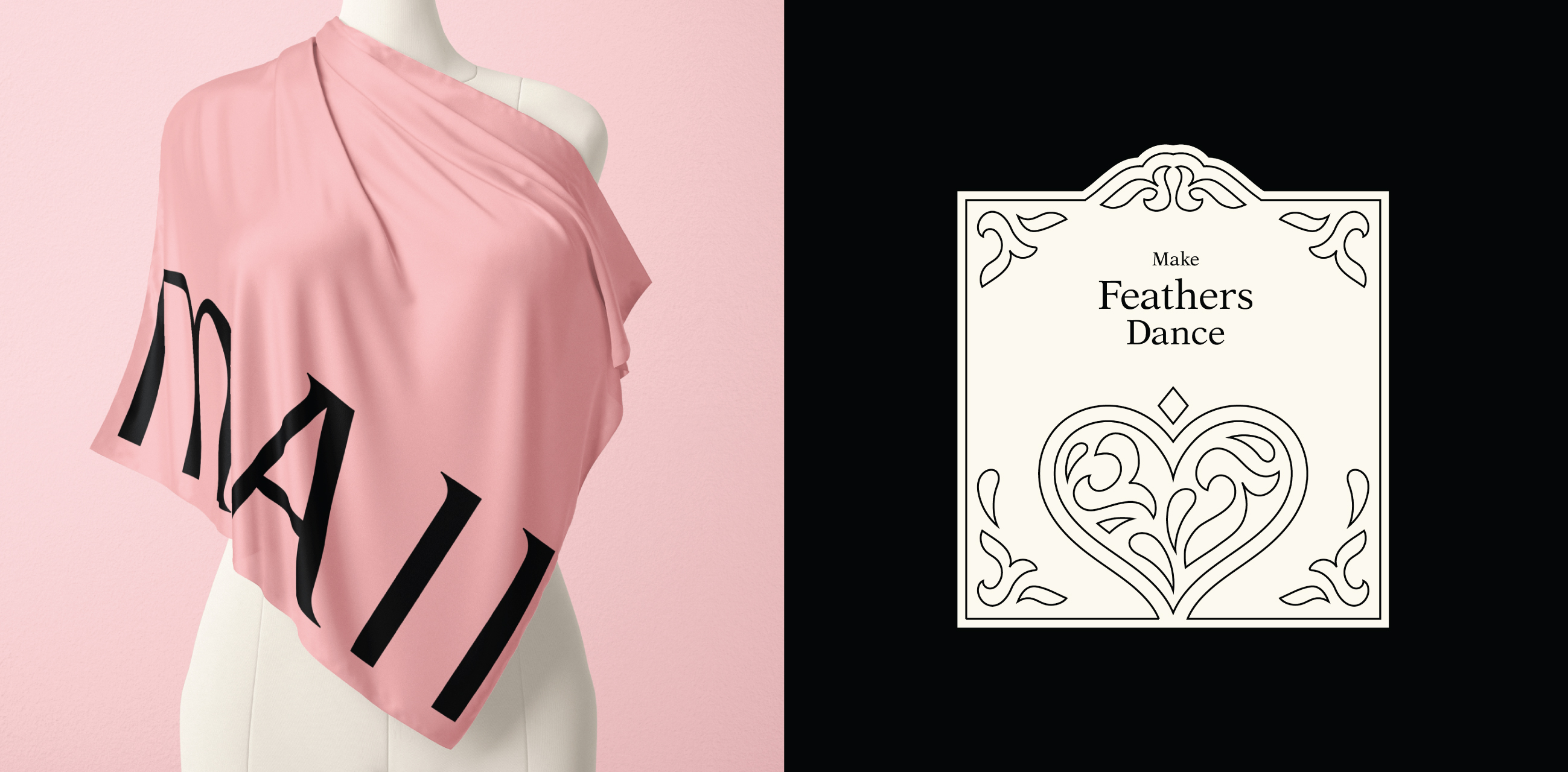 Maii時裝服飾logo設(shè)計vi設(shè)計“孔雀”線條藝術(shù)插畫