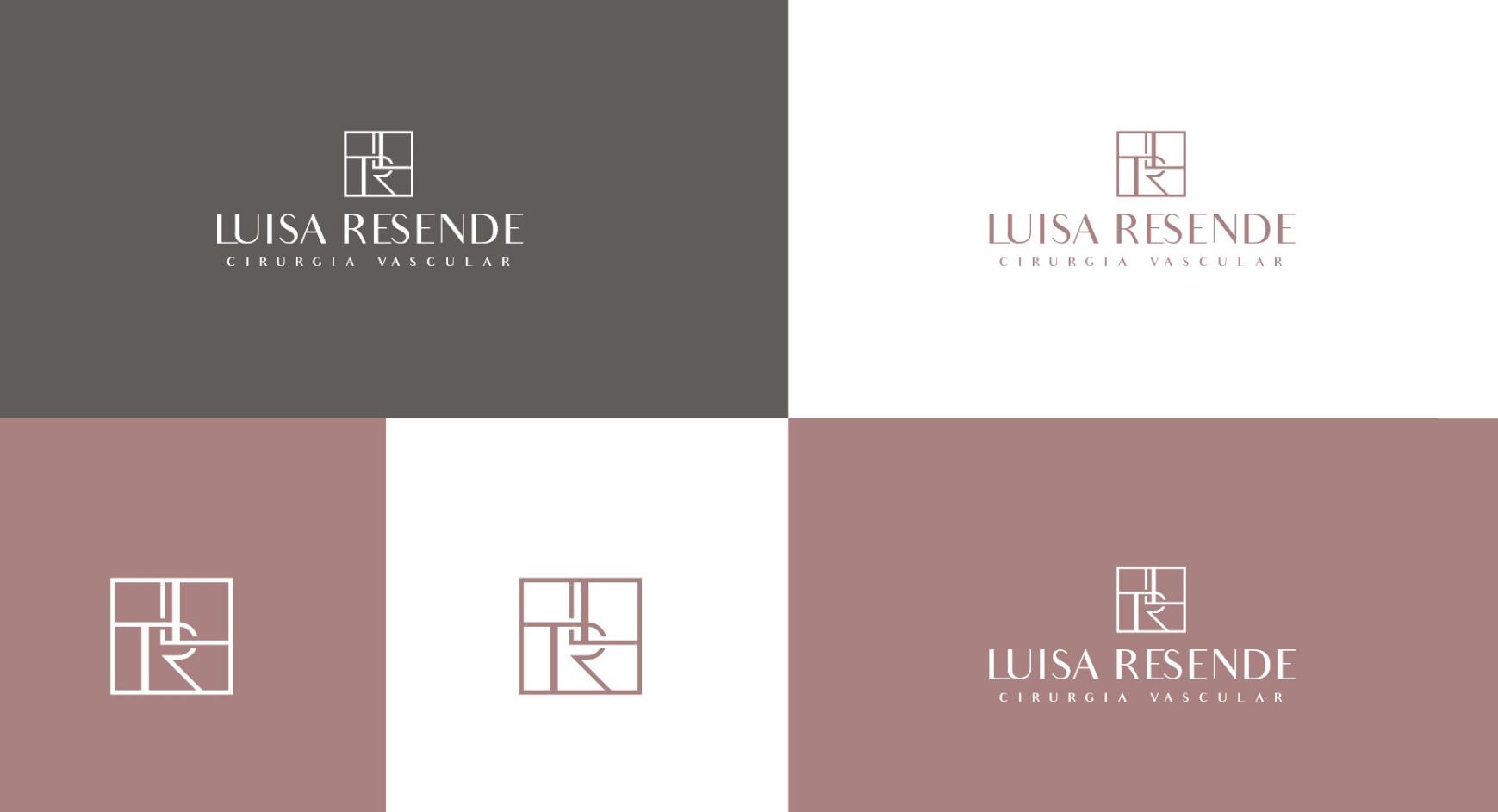 Luisa Resend 博士醫(yī)學美容診所logo設計LR組合與暗粉灰vi設計