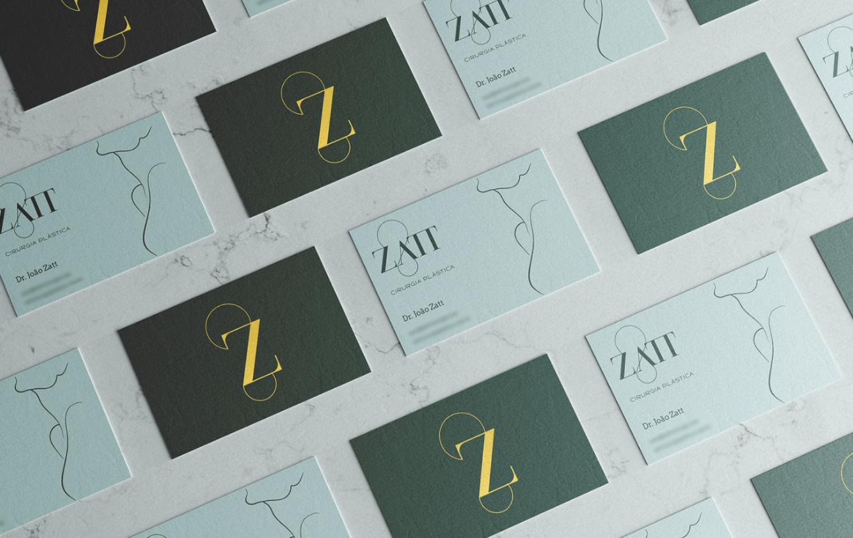 Zatt 美容整形外科診所logo設(shè)計vi設(shè)計，綠金配色清新精致風(fēng)格