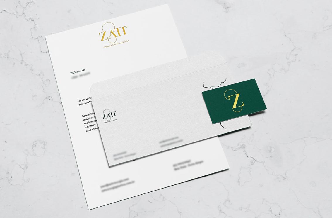 Zatt 美容整形外科診所logo設(shè)計(jì)vi設(shè)計(jì)，綠金配色清新精致風(fēng)格
