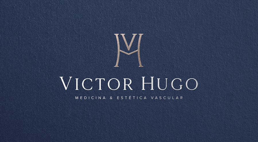 ViH血管醫(yī)學私人診所品牌識別logo設(shè)計，皇家深藍色和玫瑰色膚色