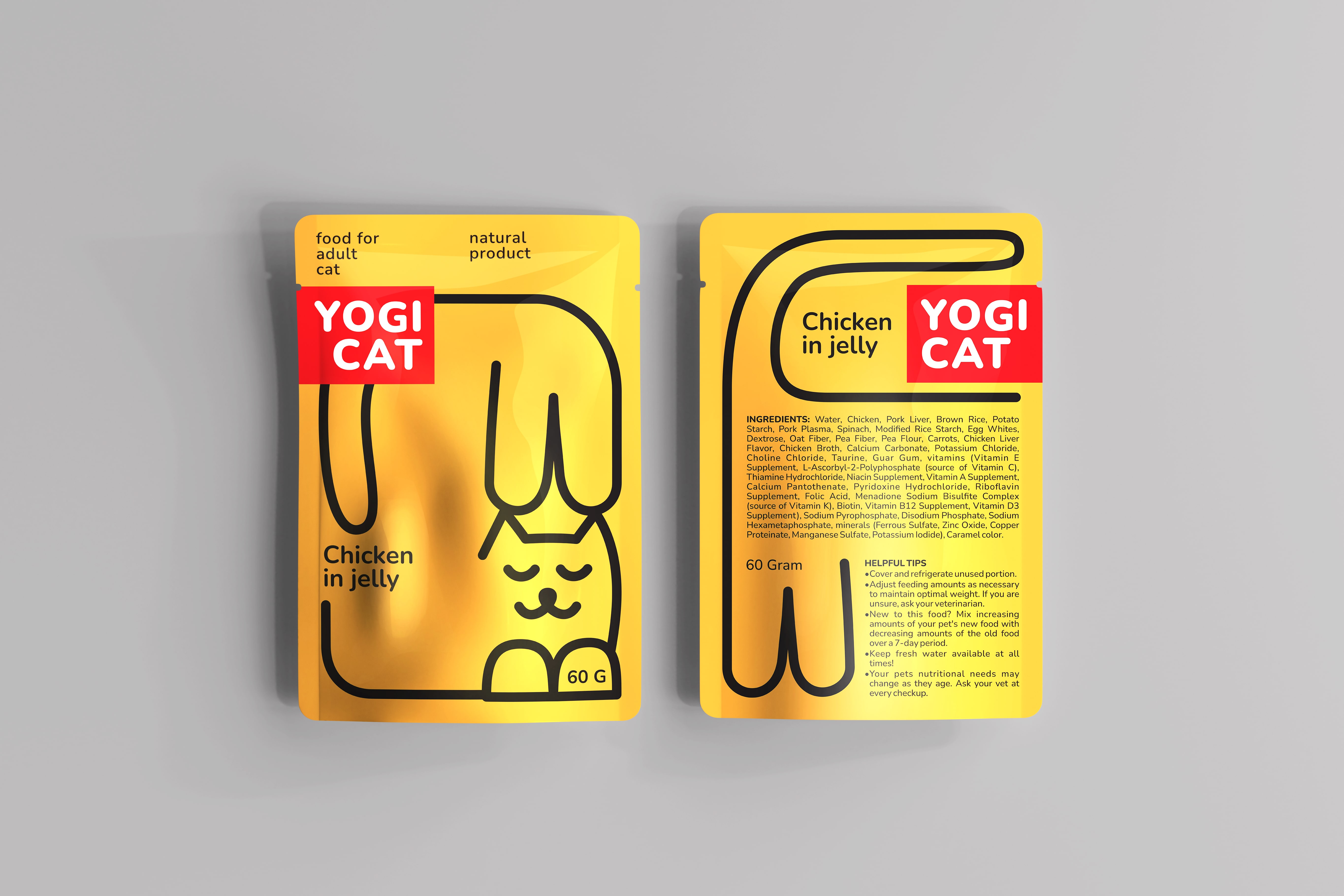 寵物食品包裝:Yogi Cat 貓咪濕糧包裝設(shè)計“極簡線條插畫” 寵物食品包裝:Yogi Cat 貓咪濕糧包裝設(shè)計“極簡線條插畫”