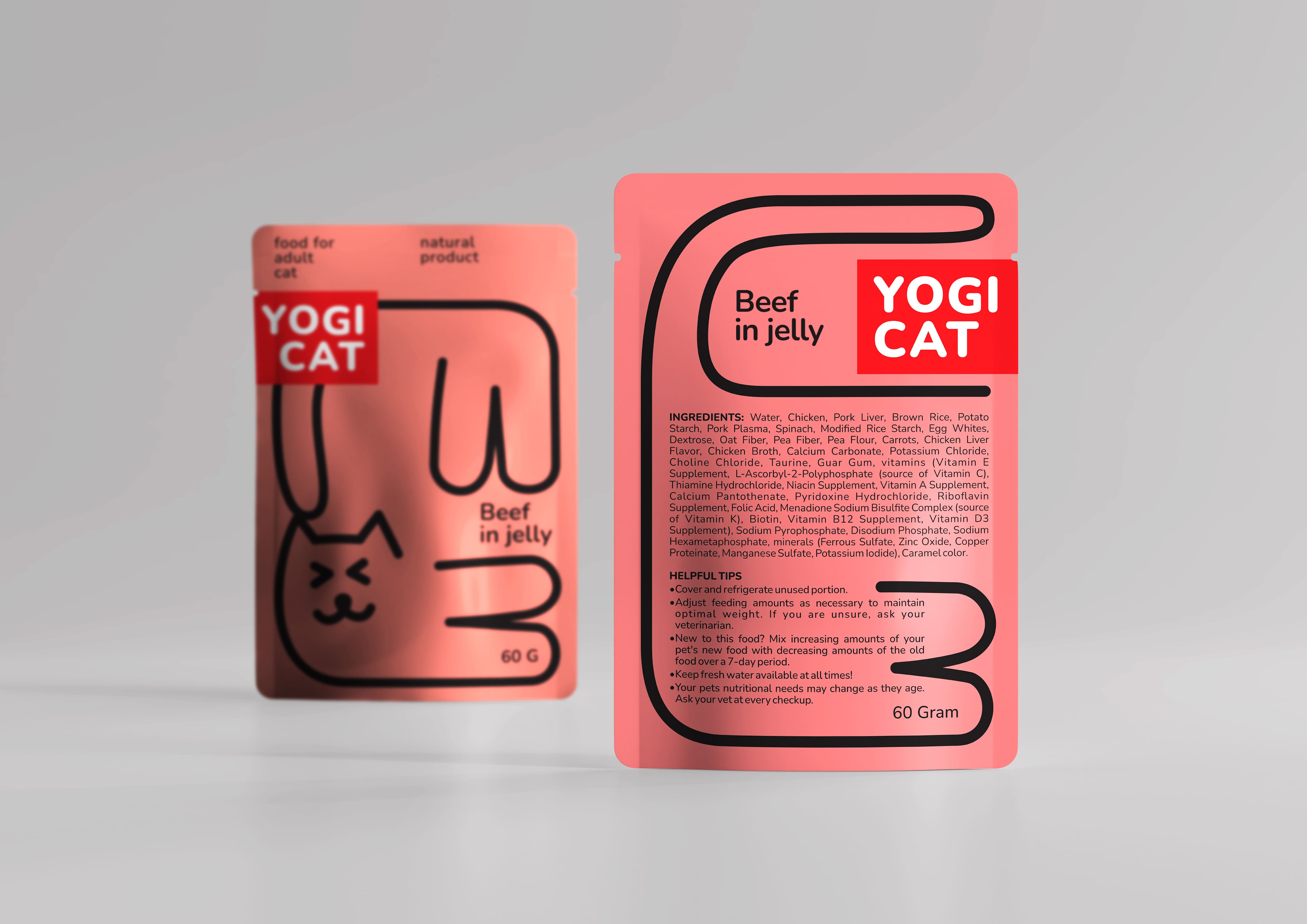 寵物食品包裝:Yogi Cat 貓咪濕糧包裝設(shè)計“極簡線條插畫” 寵物食品包裝:Yogi Cat 貓咪濕糧包裝設(shè)計“極簡線條插畫”