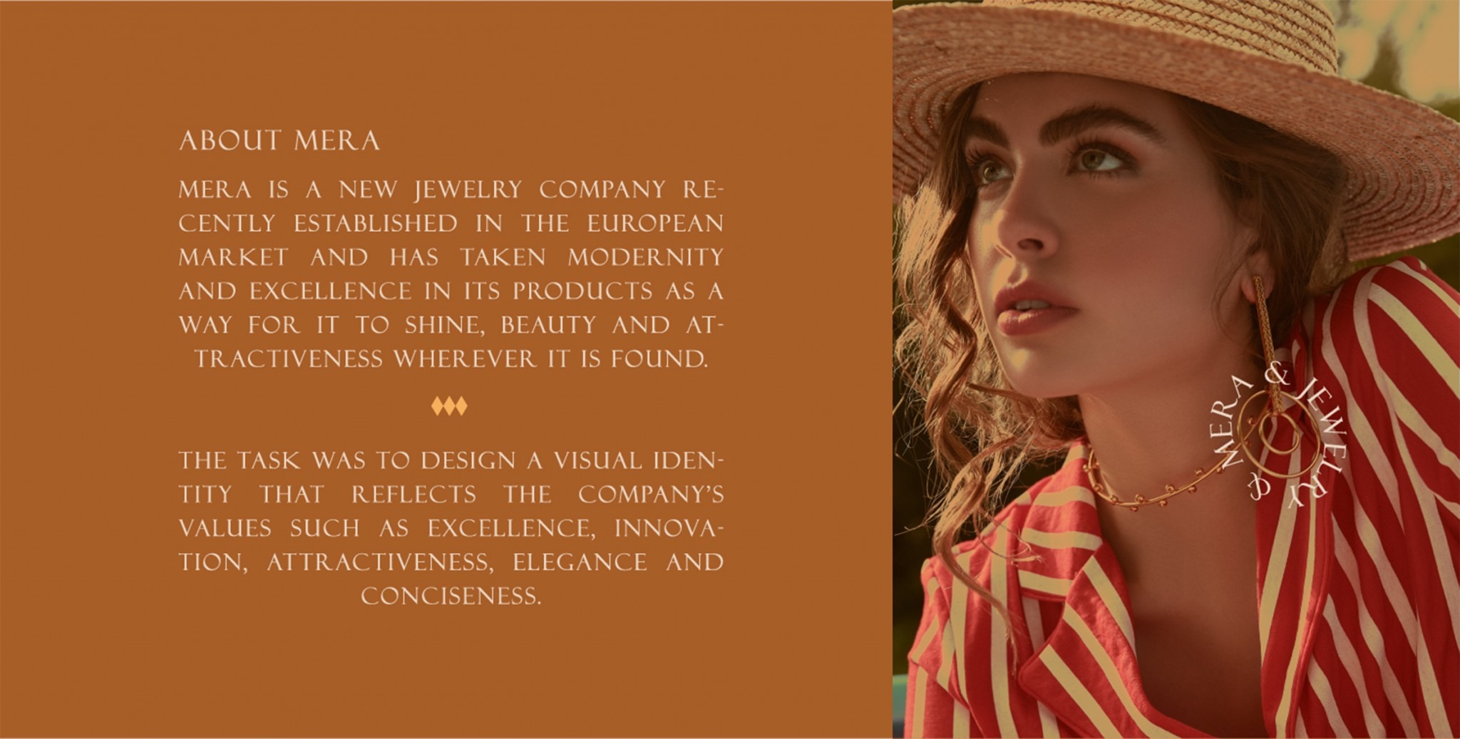 Mira Jewelry珠寶品牌logo設(shè)計(jì)視覺識別vi設(shè)計(jì),暖黃色金色