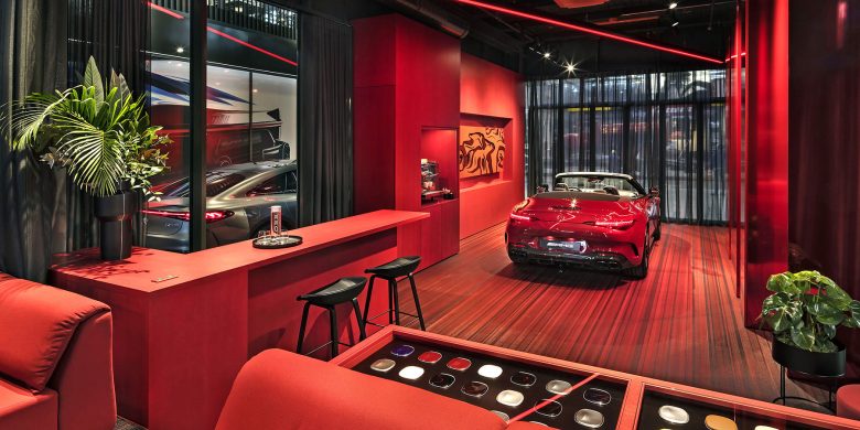 奔馳汽車私人沙龍咨詢店鋪空間設(shè)計“炫酷紅色”風(fēng)格 奔馳汽車私人沙龍咨詢店鋪空間設(shè)計“炫酷紅色”風(fēng)格