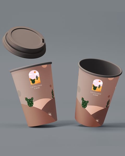Cactus 咖啡店品牌視覺形象識別vi設(shè)計(jì)logo設(shè)計(jì)“沙漠元素形狀”