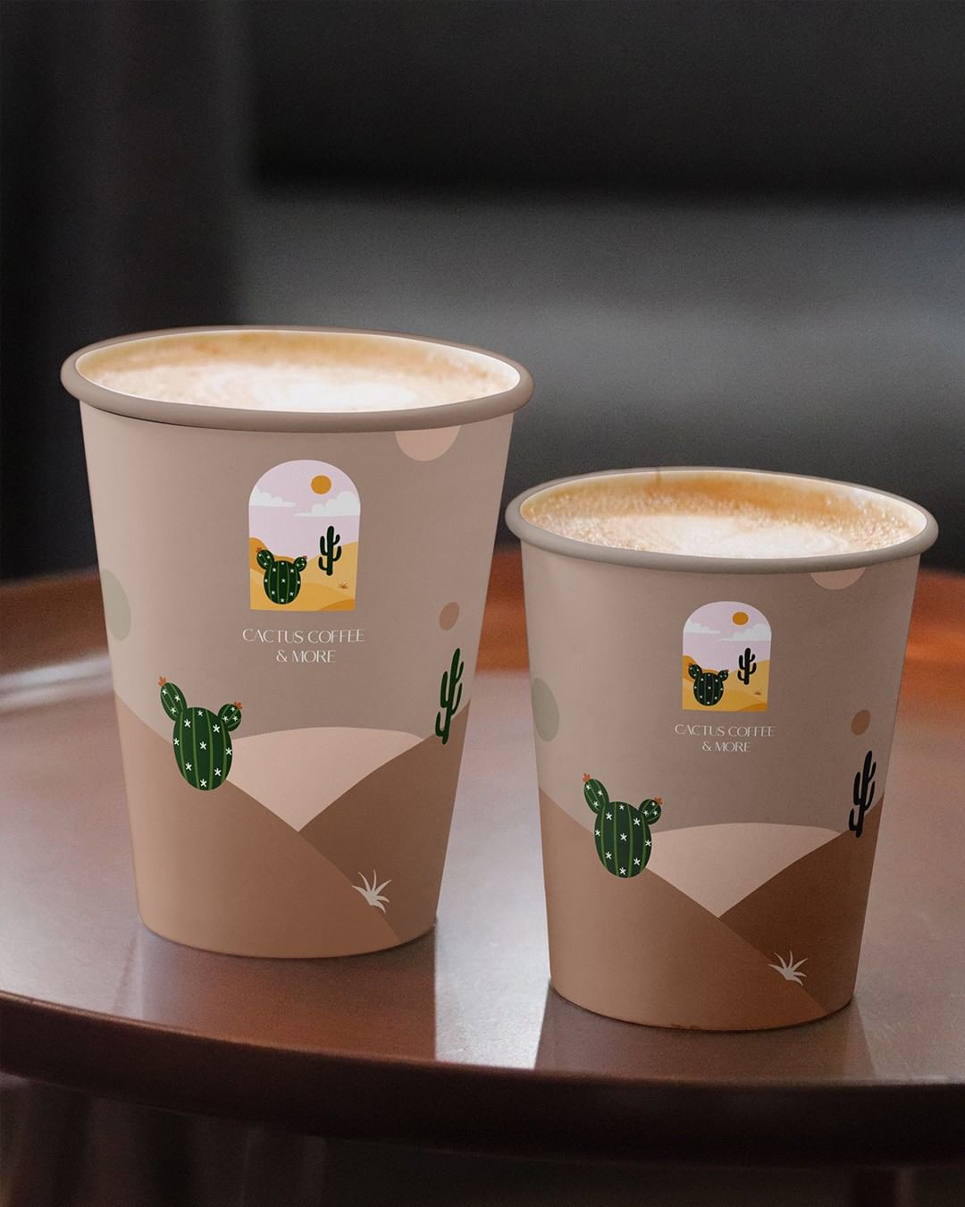Cactus 咖啡店品牌視覺形象識別vi設(shè)計(jì)logo設(shè)計(jì)“沙漠元素形狀”