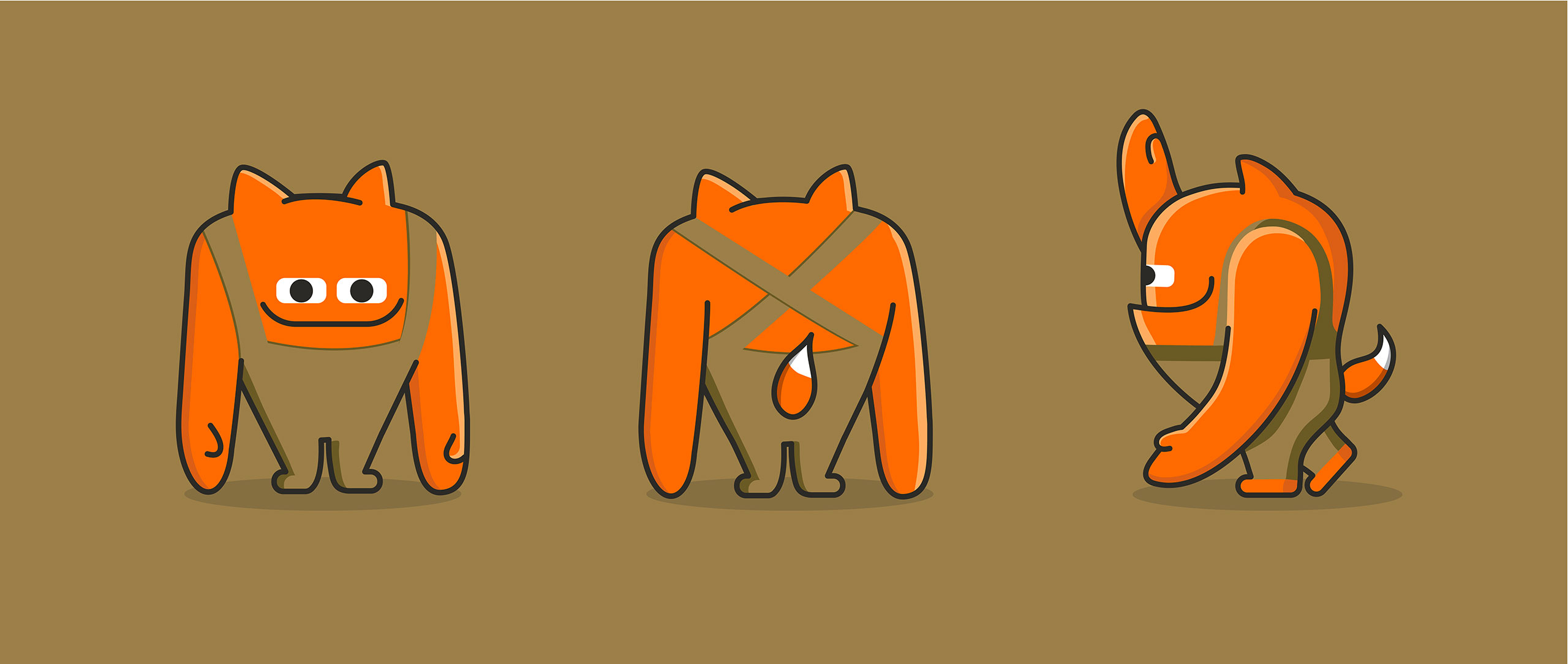 Ogrifox 安全防護(hù)服工作服服飾“狐貍巨人”品牌卡通吉祥物設(shè)計(jì)-吉祥物三視圖 Ogrifox 安全防護(hù)服工作服服飾“狐貍巨人”品牌卡通吉祥物設(shè)計(jì)-吉祥物三視圖