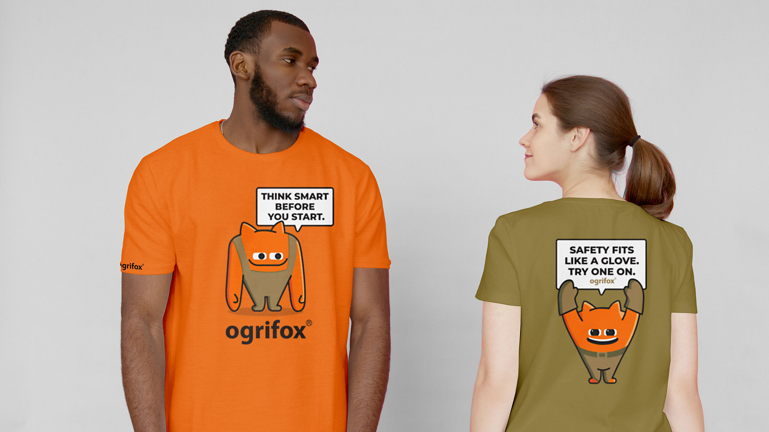 Ogrifox 安全防護(hù)服工作服服飾“狐貍巨人”品牌卡通吉祥物設(shè)計(jì) Ogrifox 安全防護(hù)服工作服服飾“狐貍巨人”品牌卡通吉祥物設(shè)計(jì)