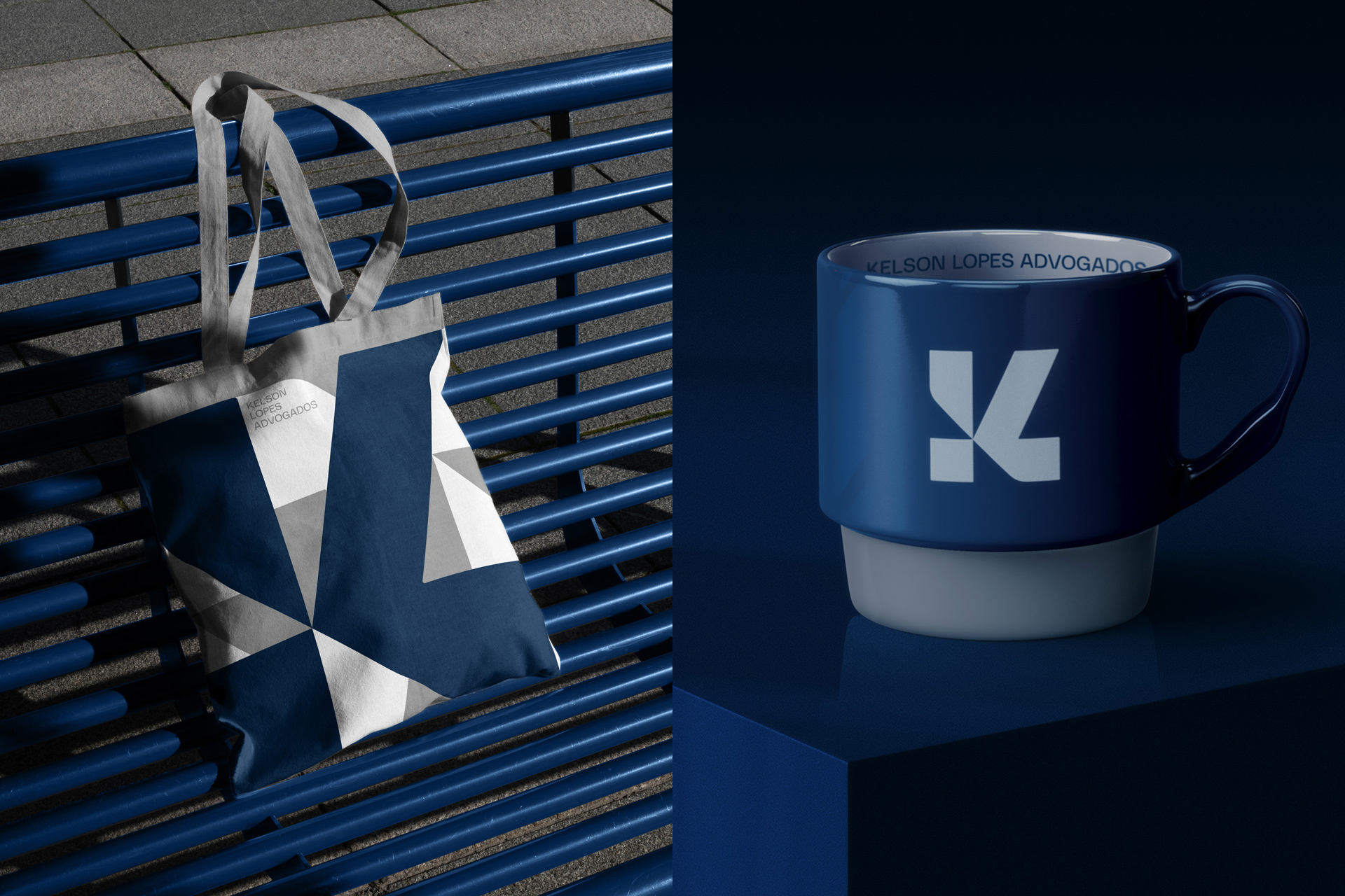 Kelson Lopes律師事務(wù)所品牌logo設(shè)計vi設(shè)計,正方形字母kL結(jié)合logo與海軍藍(lán)灰配色-杯子袋子 Kelson Lopes律師事務(wù)所品牌logo設(shè)計vi設(shè)計,正方形字母kL結(jié)合logo與海軍藍(lán)灰配色-杯子袋子