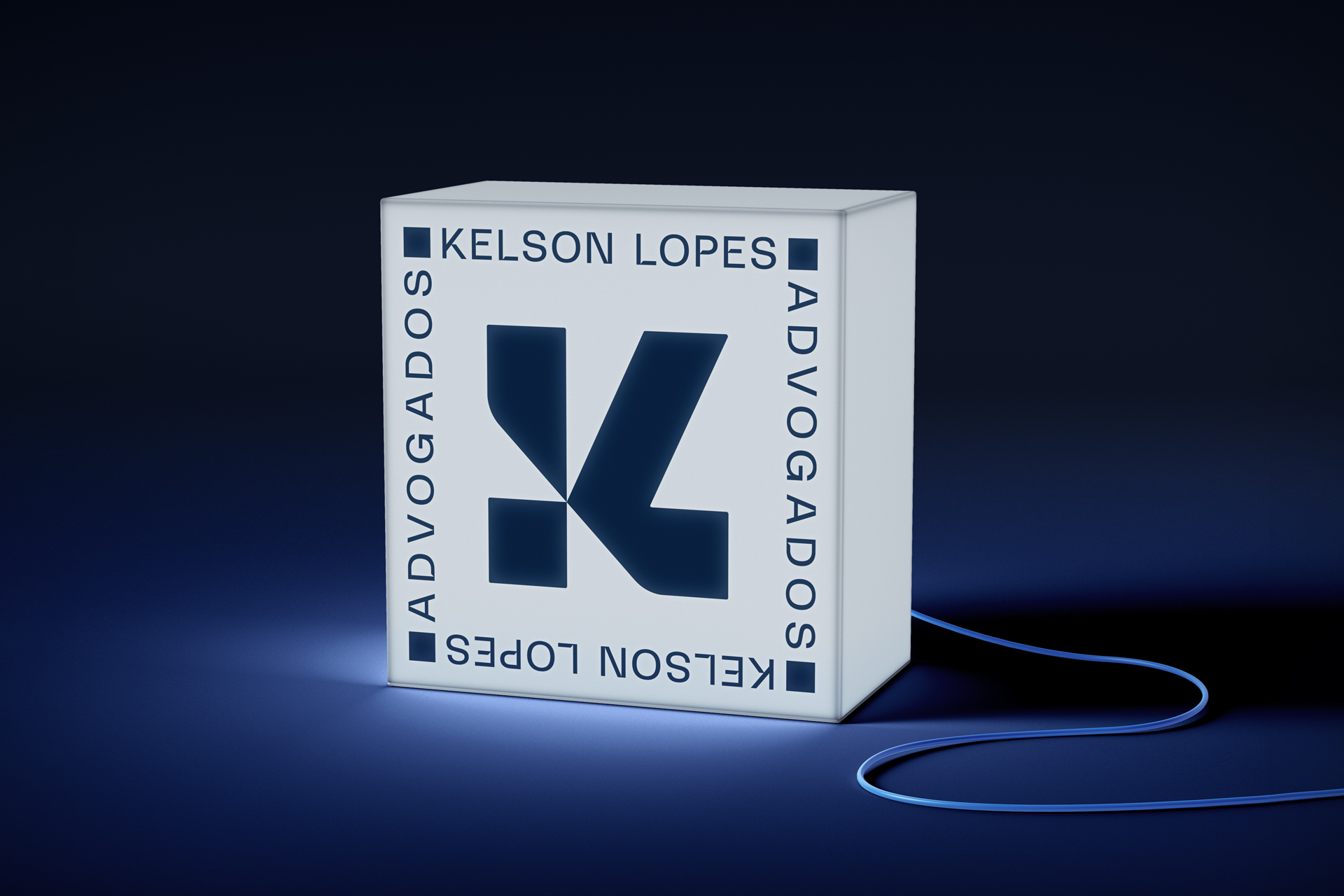 Kelson Lopes律師事務(wù)所品牌logo設(shè)計vi設(shè)計,正方形字母kL結(jié)合logo與海軍藍(lán)灰配色-品牌燈箱 Kelson Lopes律師事務(wù)所品牌logo設(shè)計vi設(shè)計,正方形字母kL結(jié)合logo與海軍藍(lán)灰配色-品牌燈箱