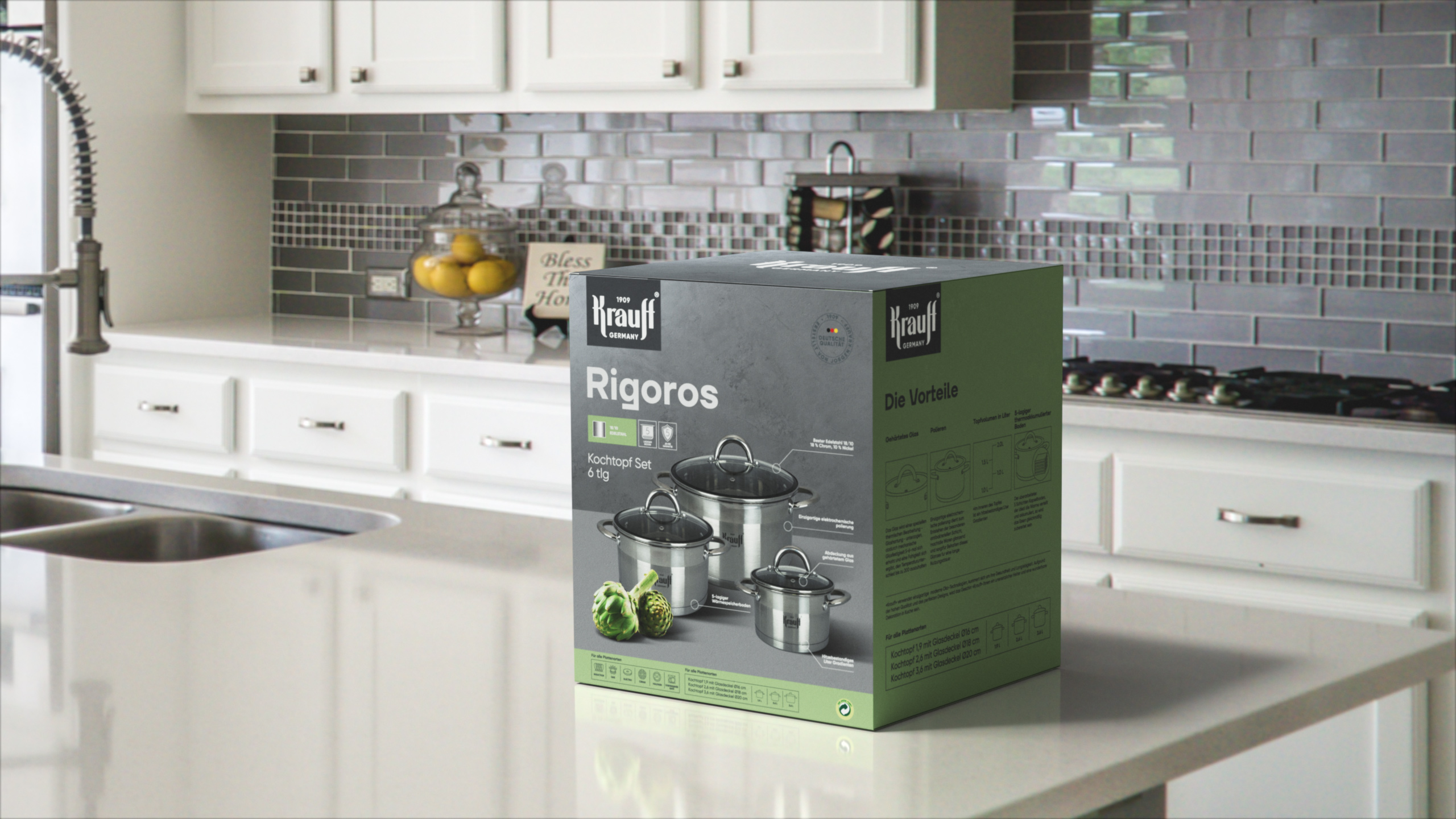 J?rgen Krauf 不銹鋼鍋具刀具品牌包裝設(shè)計(jì)logo設(shè)計(jì)