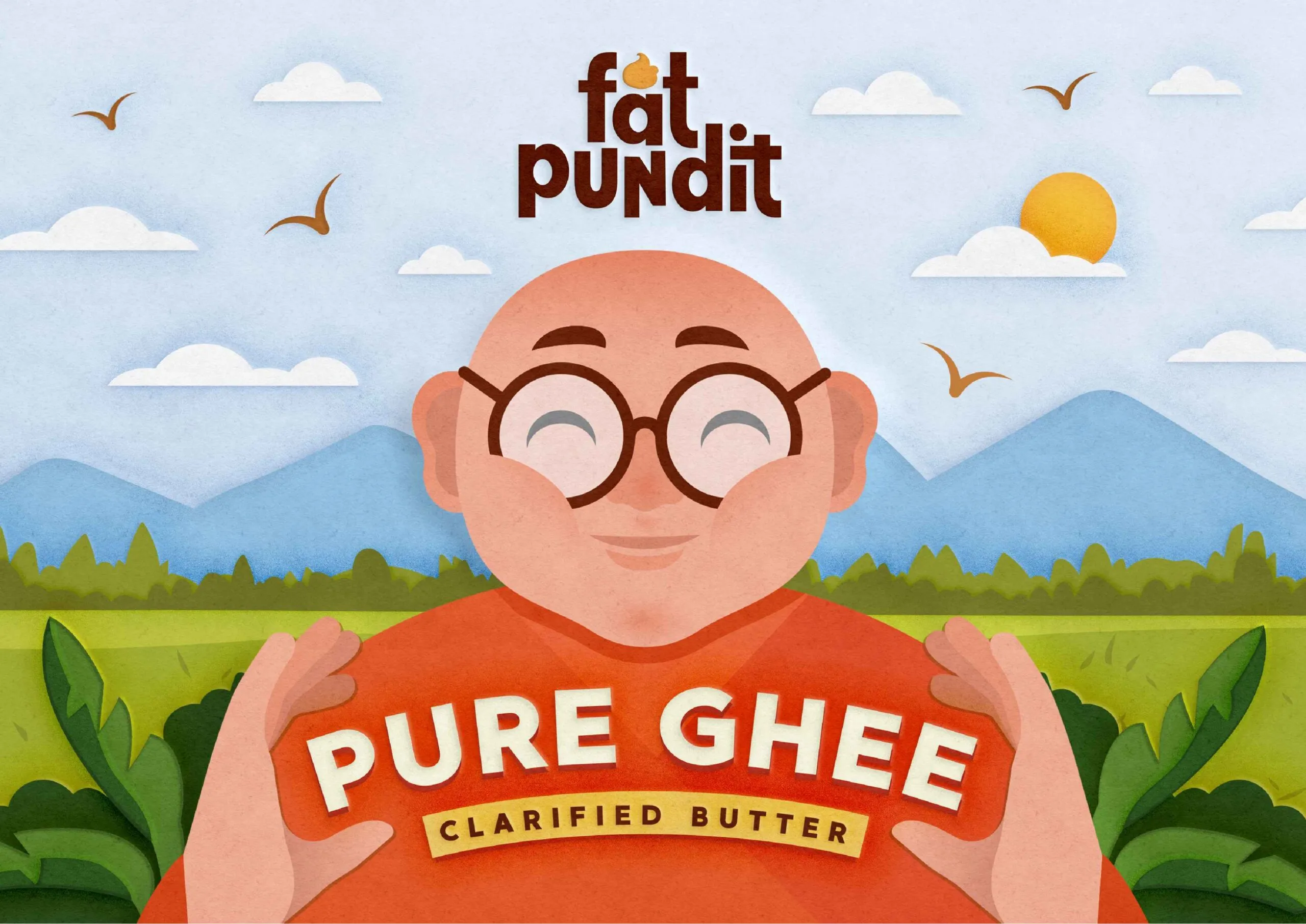 Fat Pundit瓶裝酥油黃油調(diào)味品包裝設(shè)計(jì)“胖專家人物插畫” Fat Pundit瓶裝酥油黃油調(diào)味品包裝設(shè)計(jì)“胖專家人物插畫”