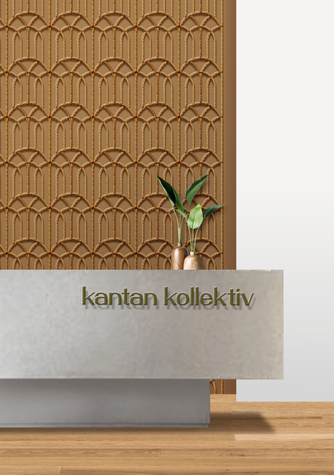 Kantan手工藤制家具家居裝飾公司品牌logo設(shè)計(jì)vi設(shè)計(jì)，標(biāo)志性家具、藤編和拱形窗戶(hù)組合