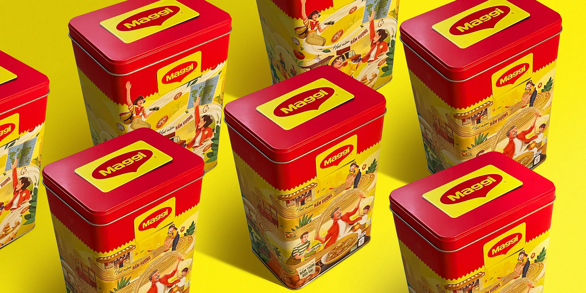 MAGGI 罐裝優(yōu)質面條食品包裝設計“食品制作過程插畫”