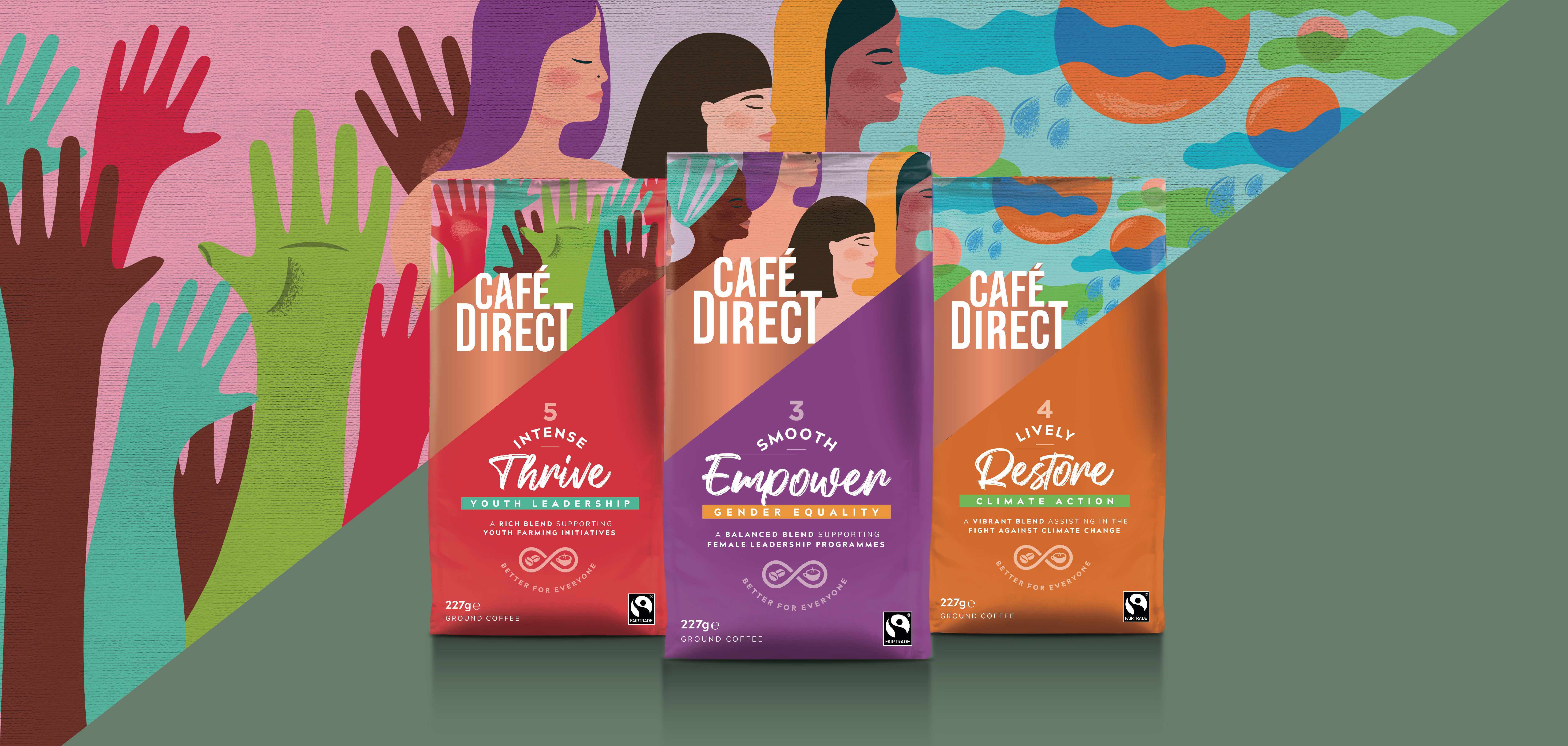 Cafédirect 袋裝咖啡包裝設(shè)計“斜版時尚年輕”風(fēng)格 Cafédirect 袋裝咖啡包裝設(shè)計“斜版時尚年輕”風(fēng)格