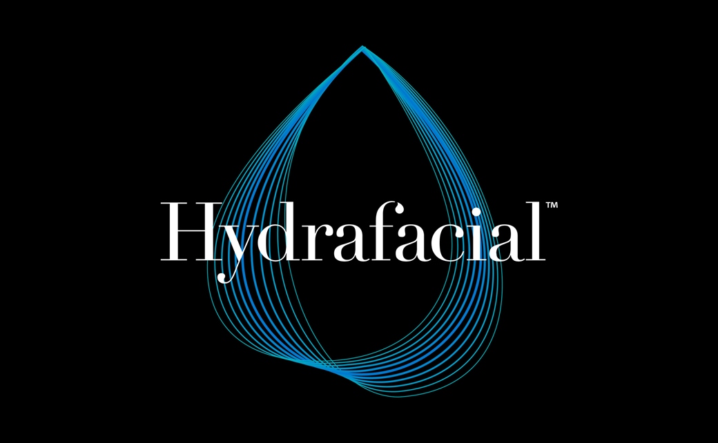醫(yī)學(xué)美容品牌Hydrafacial品牌logo設(shè)計(jì)產(chǎn)品包裝設(shè)計(jì)，線條交互水滴圖案