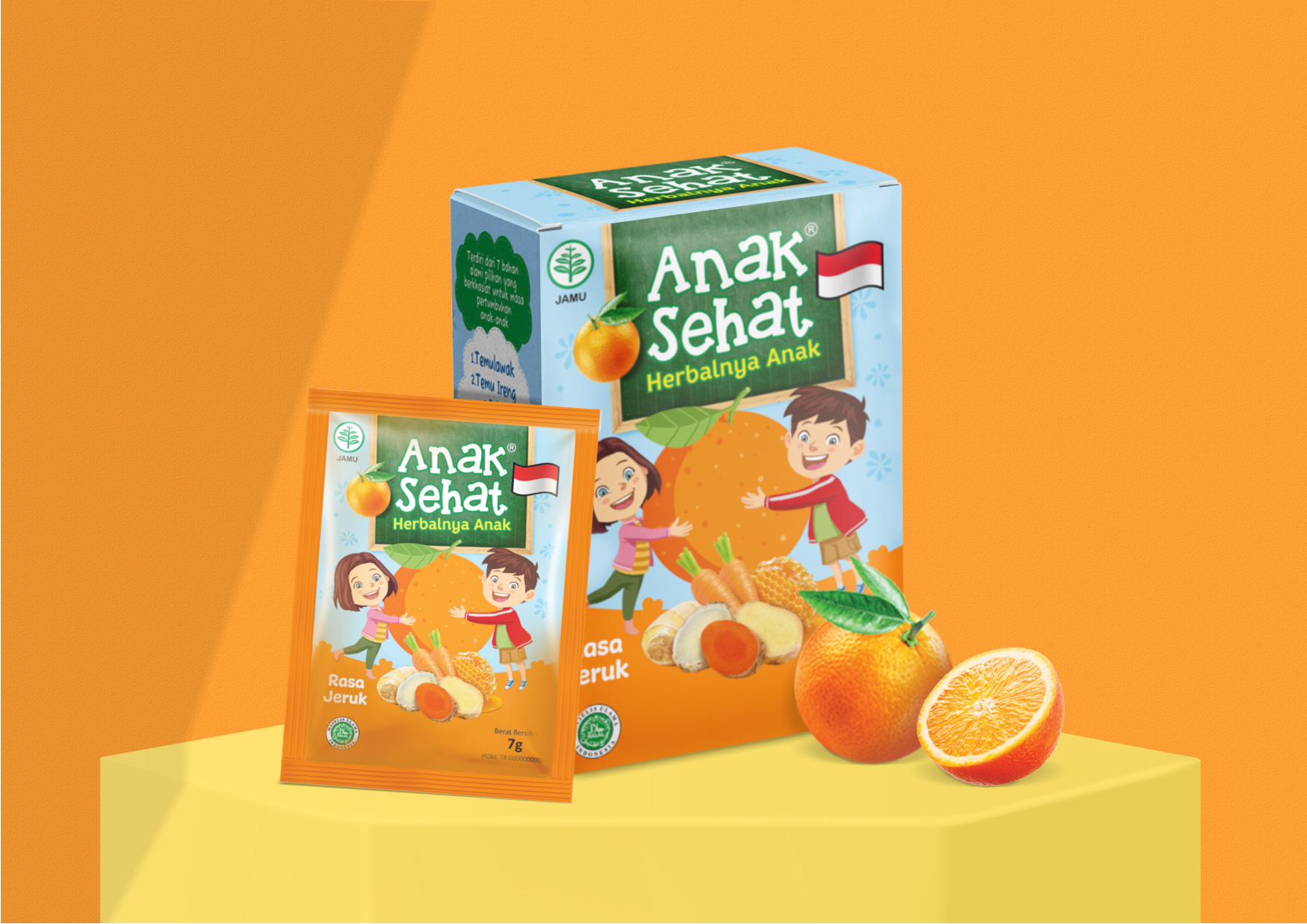 ANAK SEHAT 兒童果泥水果干包裝設(shè)計“兒童擁抱水果插畫”