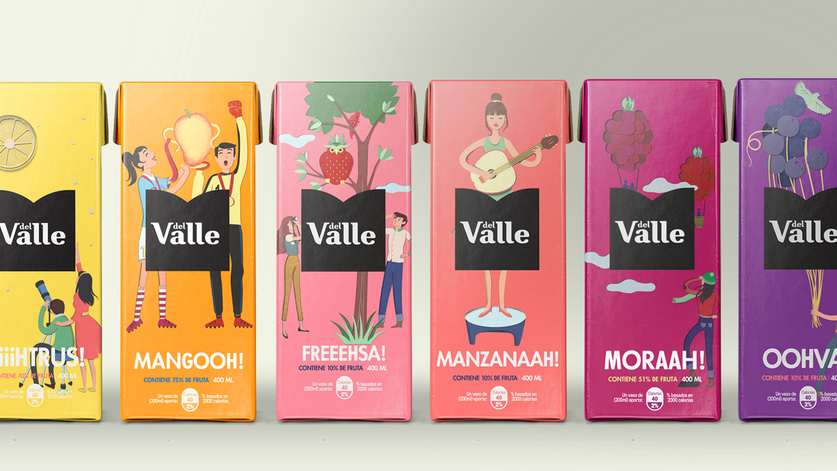 DEL VALLE 果汁包裝設(shè)計(jì),少男少女+水果場(chǎng)景創(chuàng)意插畫 DEL VALLE 果汁包裝設(shè)計(jì),少男少女+水果場(chǎng)景創(chuàng)意插畫
