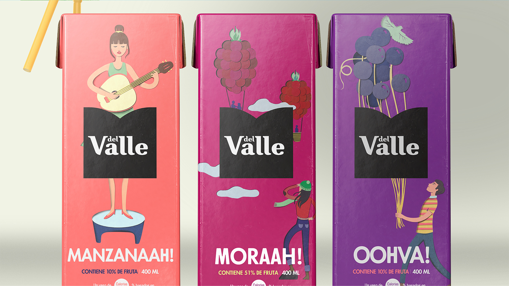 DEL VALLE 果汁包裝設(shè)計(jì),少男少女+水果場(chǎng)景創(chuàng)意插畫 DEL VALLE 果汁包裝設(shè)計(jì),少男少女+水果場(chǎng)景創(chuàng)意插畫