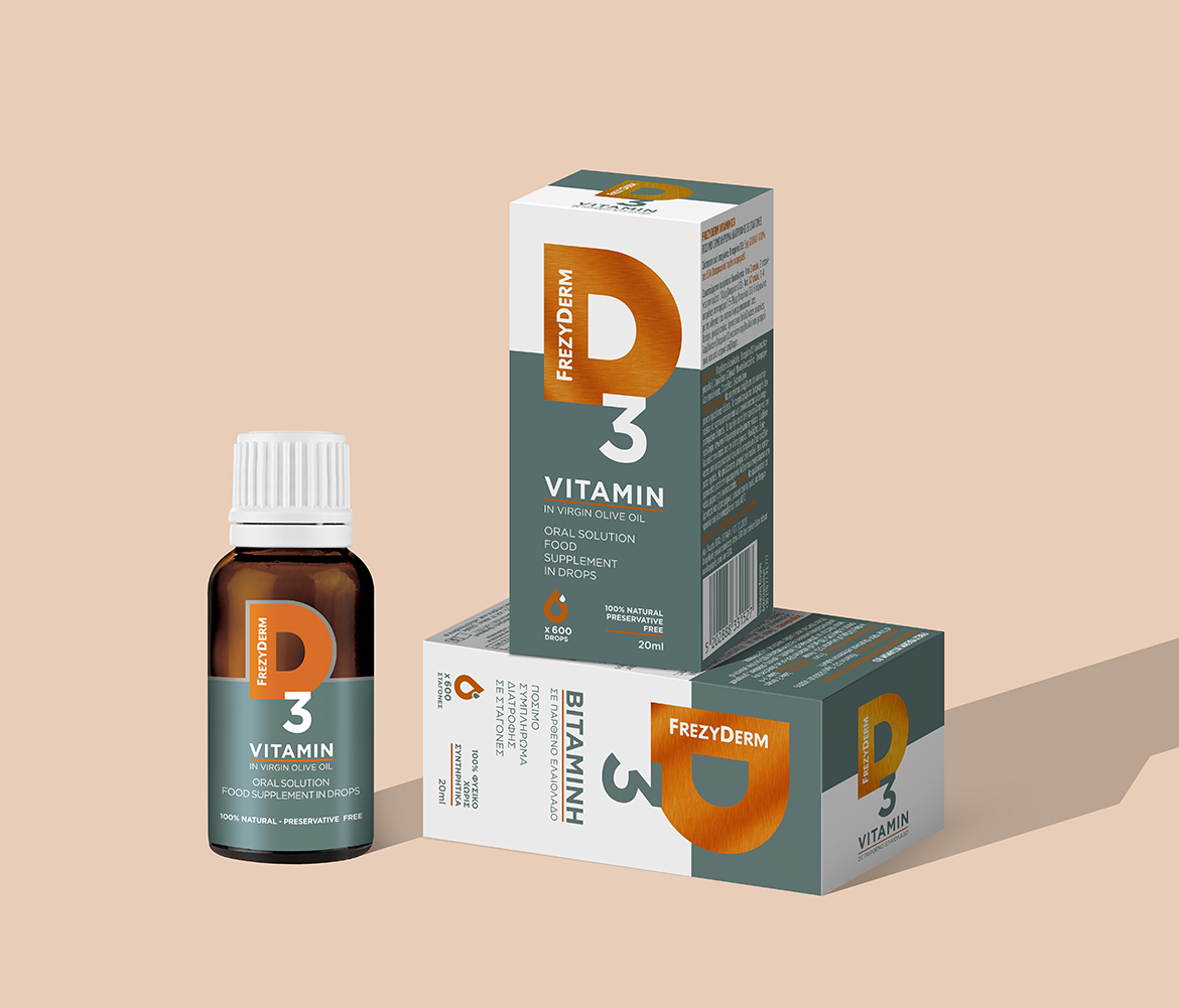 Frezyderm“維生素D3”口服維生素溶液包裝設計,直觀明了風格 Frezyderm“維生素D3”口服維生素溶液包裝設計,直觀明了風格