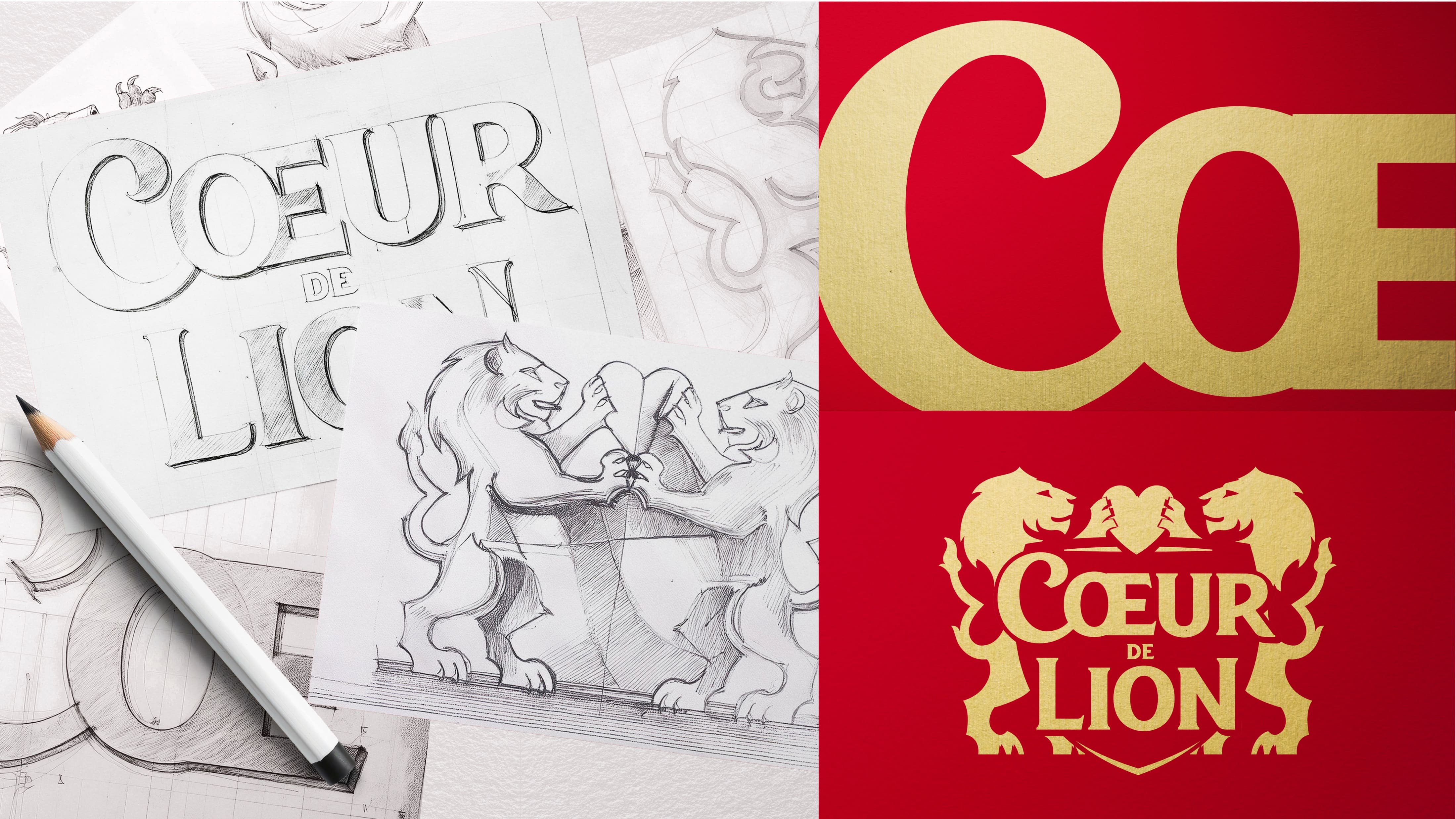 C?ur de Lion法國奶酪獅子徽標(biāo)logo設(shè)計(jì)與紅色金色外包裝設(shè)計(jì) C?ur de Lion法國奶酪獅子徽標(biāo)logo設(shè)計(jì)與紅色金色外包裝設(shè)計(jì)