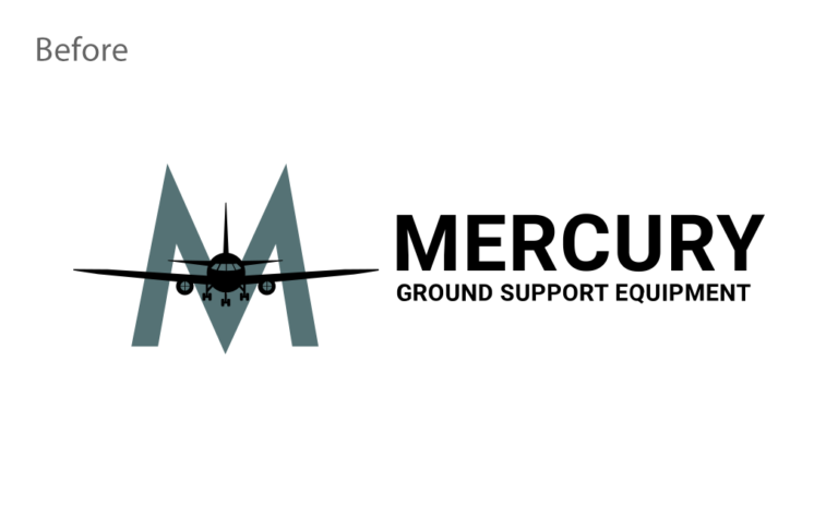 Mercury航空飛機(jī)地面支持設(shè)備與后勤服務(wù)供應(yīng)商舊logo設(shè)計(jì)