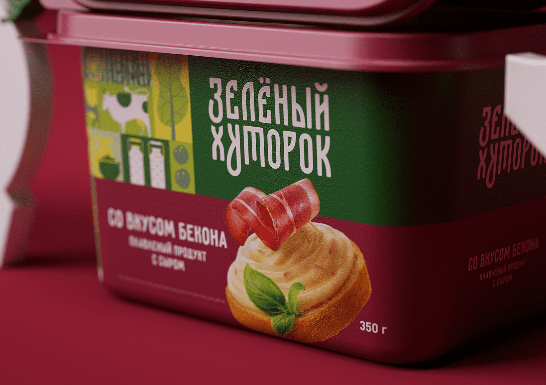 ZELENYJ KHUTOROK 奶酪三明治食品產(chǎn)品線包裝設(shè)計，虛實結(jié)合的自然清淡設(shè)計風(fēng)格