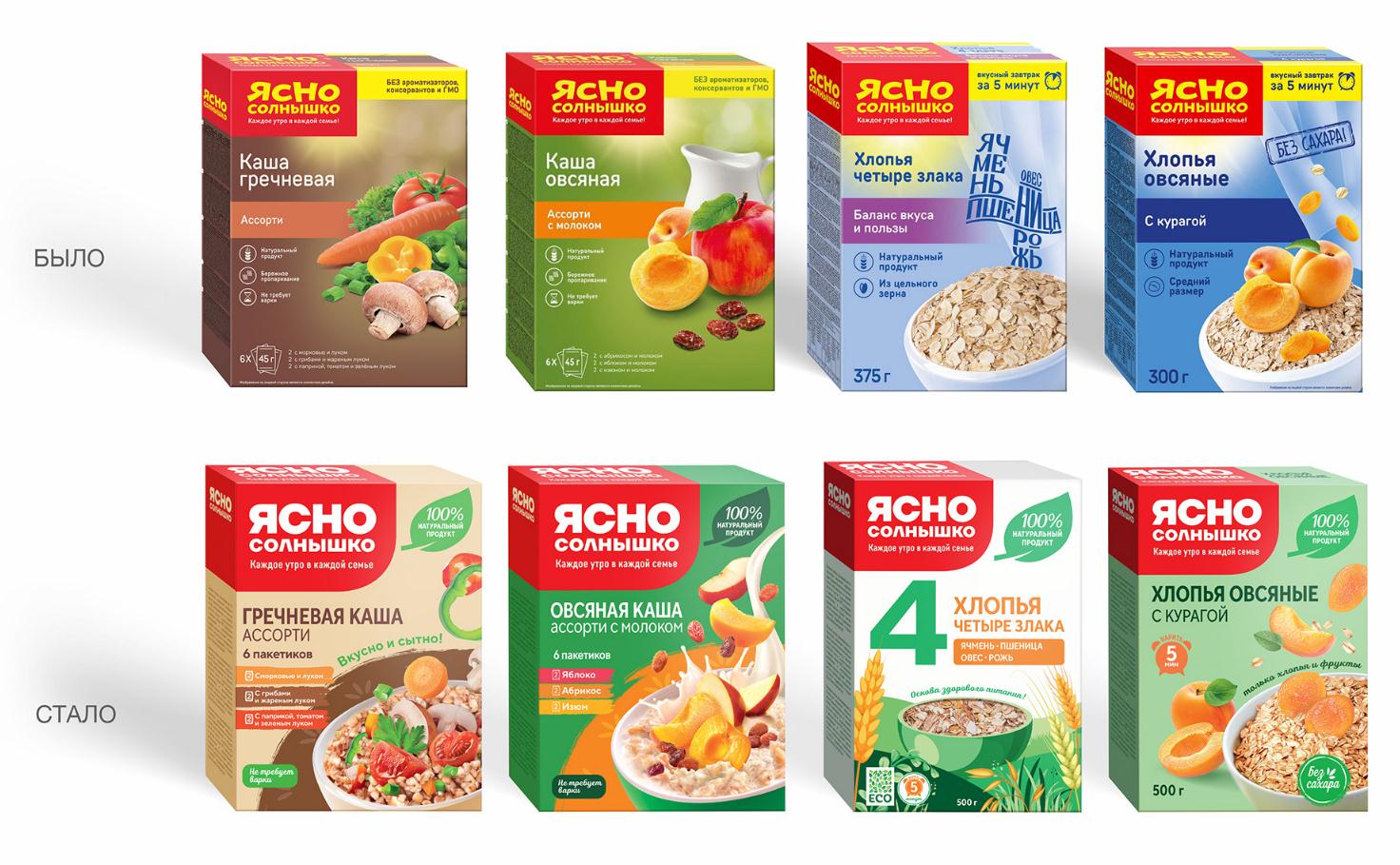 Yasno Solnyshko俄羅斯谷物早餐食品品牌包裝更新策劃設(shè)計(jì)，更高的品質(zhì)與信息傳