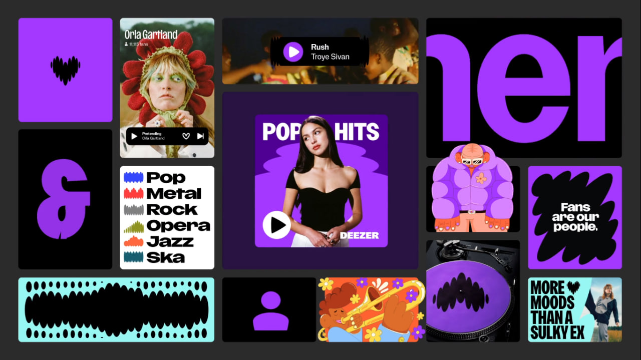 Deezer音樂平臺app品牌logo設(shè)計(jì)vi視覺形象識別設(shè)計(jì),跳動的心臟 Deezer音樂平臺app品牌logo設(shè)計(jì)vi視覺形象識別設(shè)計(jì),跳動的心臟