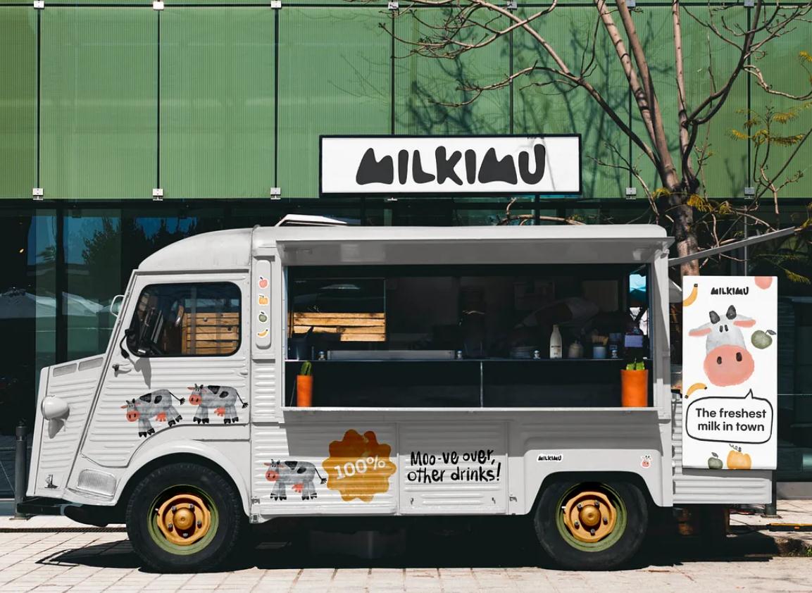 Milkimu牛奶乳制品品牌包裝設(shè)計(jì)和營(yíng)銷(xiāo)圖形,可愛(ài)手繪卡通牛牛元素-品牌車(chē)涂裝設(shè)計(jì) Milkimu牛奶乳制品品牌包裝設(shè)計(jì)和營(yíng)銷(xiāo)圖形,可愛(ài)手繪卡通牛牛元素-品牌車(chē)涂裝設(shè)計(jì)