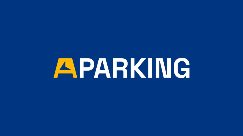 Aparking 停車位預(yù)定應(yīng)用程序app品牌形象設(shè)計vi設(shè)計。藍黃科技風