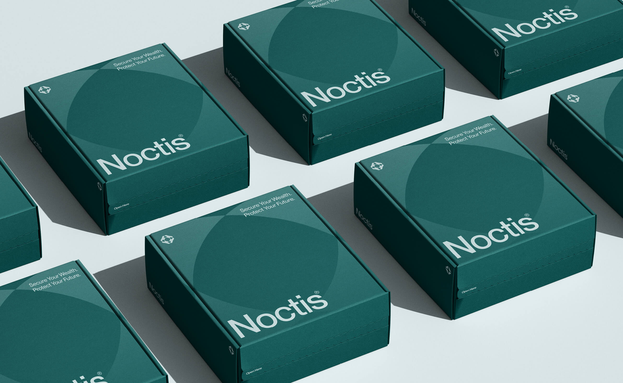 Noctis 金融科技解決方案公司logo設計品牌vi形象設計，體現(xiàn)力量保護與連通創(chuàng)新