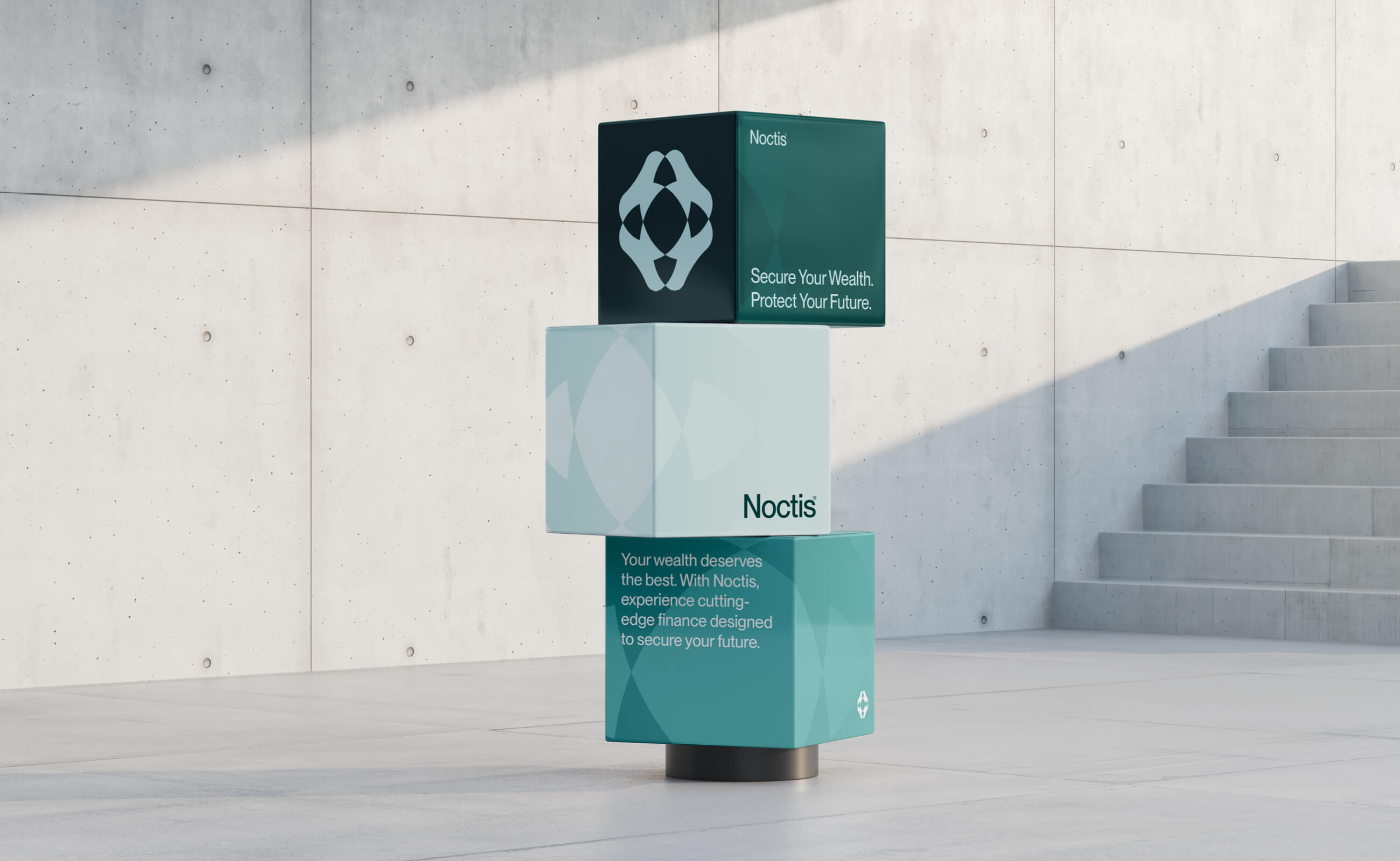 Noctis 金融科技解決方案公司logo設計品牌vi形象設計，體現(xiàn)力量保護與連通創(chuàng)新