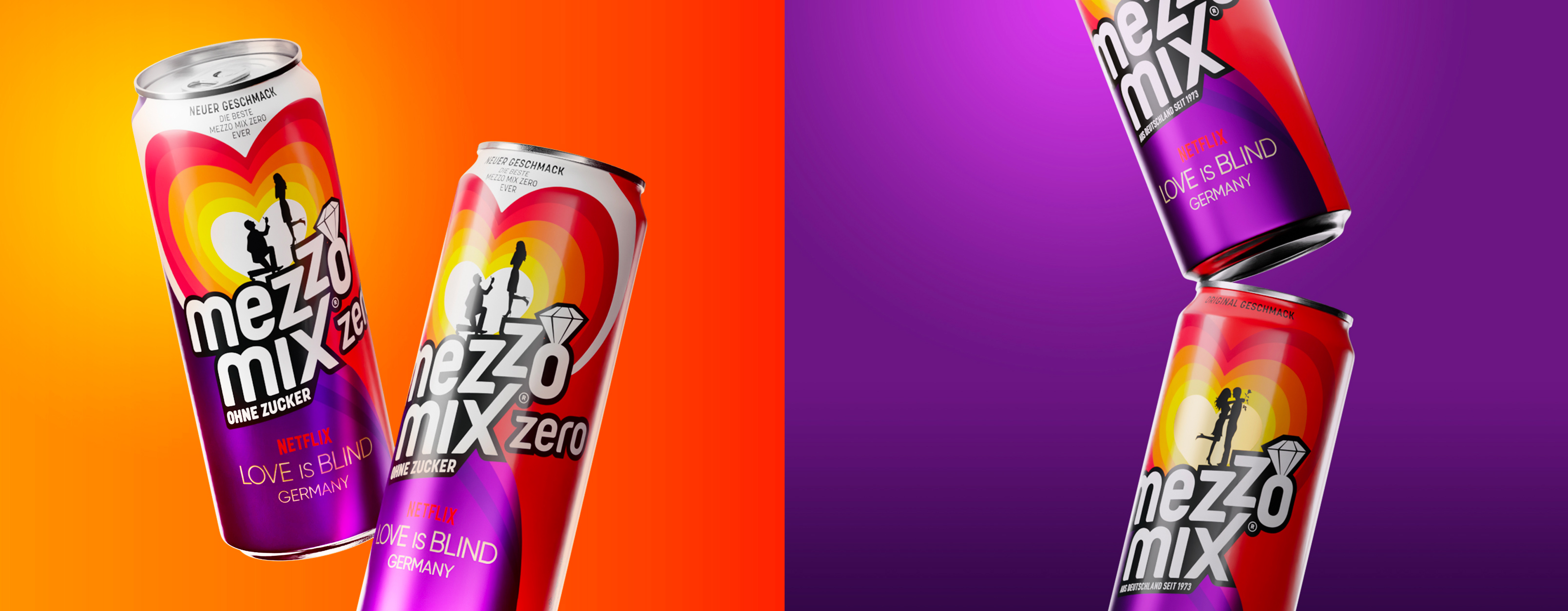 Mezzo Mix 橙子味可樂飲料贊助熱門劇集《盲目愛情》熱烈風格包裝設(shè)計