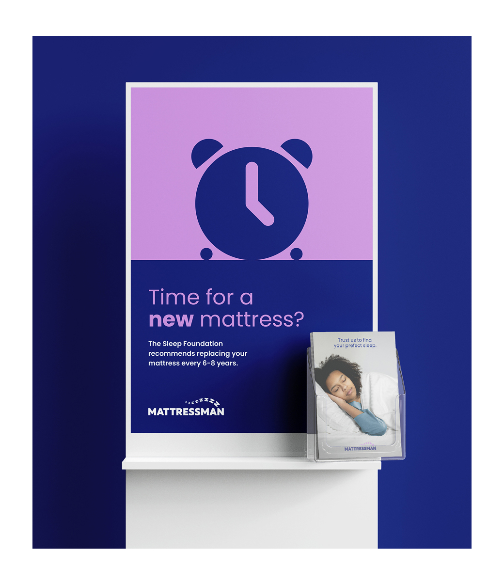 Mattressman英國最大在線床墊零售商品牌形象重塑logo設計vi應用設計-睡眠字母Z曲線