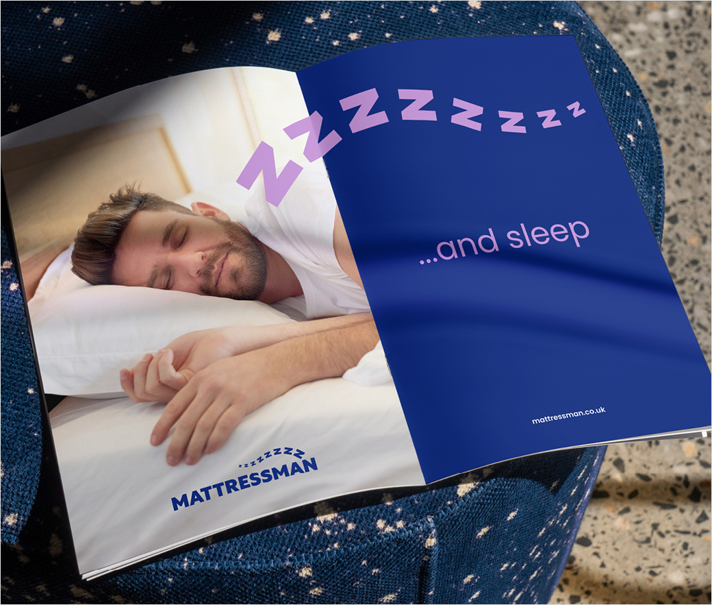 Mattressman英國最大在線床墊零售商品牌形象重塑logo設計vi應用設計-睡眠字母Z曲線